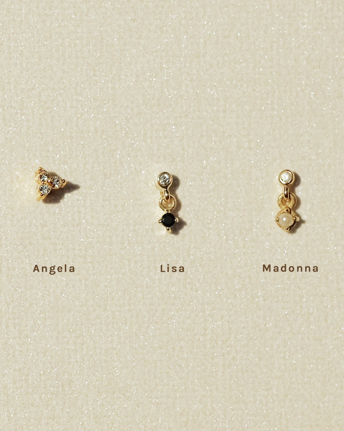 14K Solid Gold Angela Tiny Trio Stud - Image 6