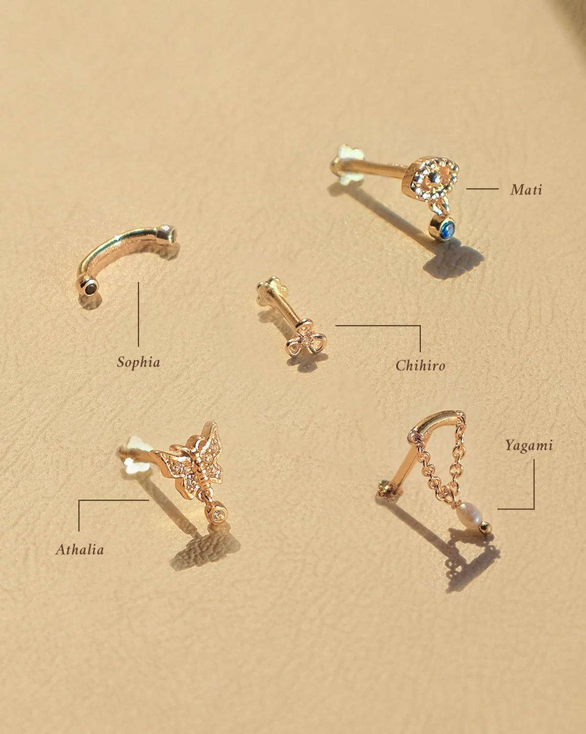 14K Solid Gold Athalia Butterfly Stud - Image 3