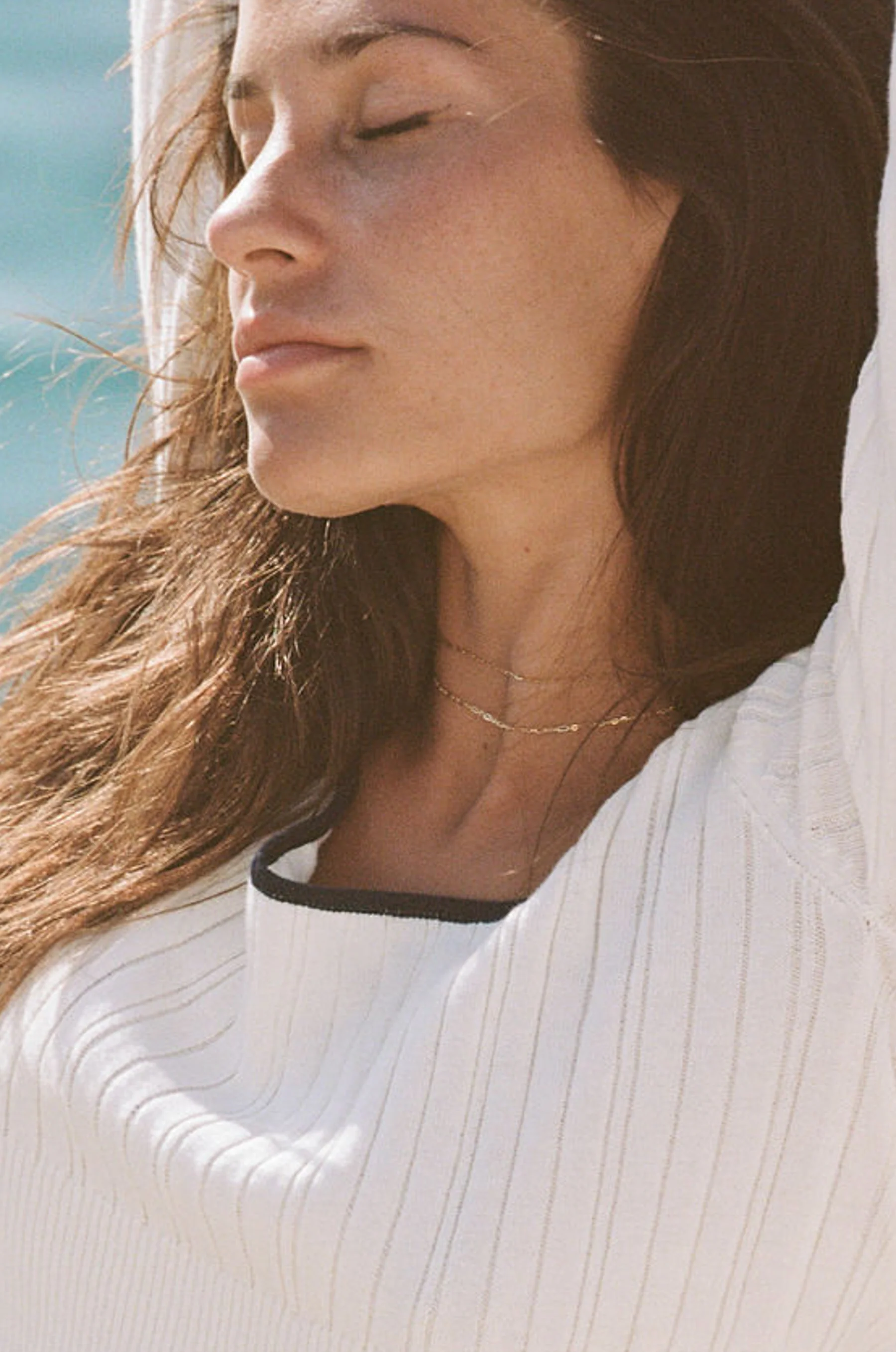 14K Solid Gold Baby Paperclip Chain Necklace - Image 6