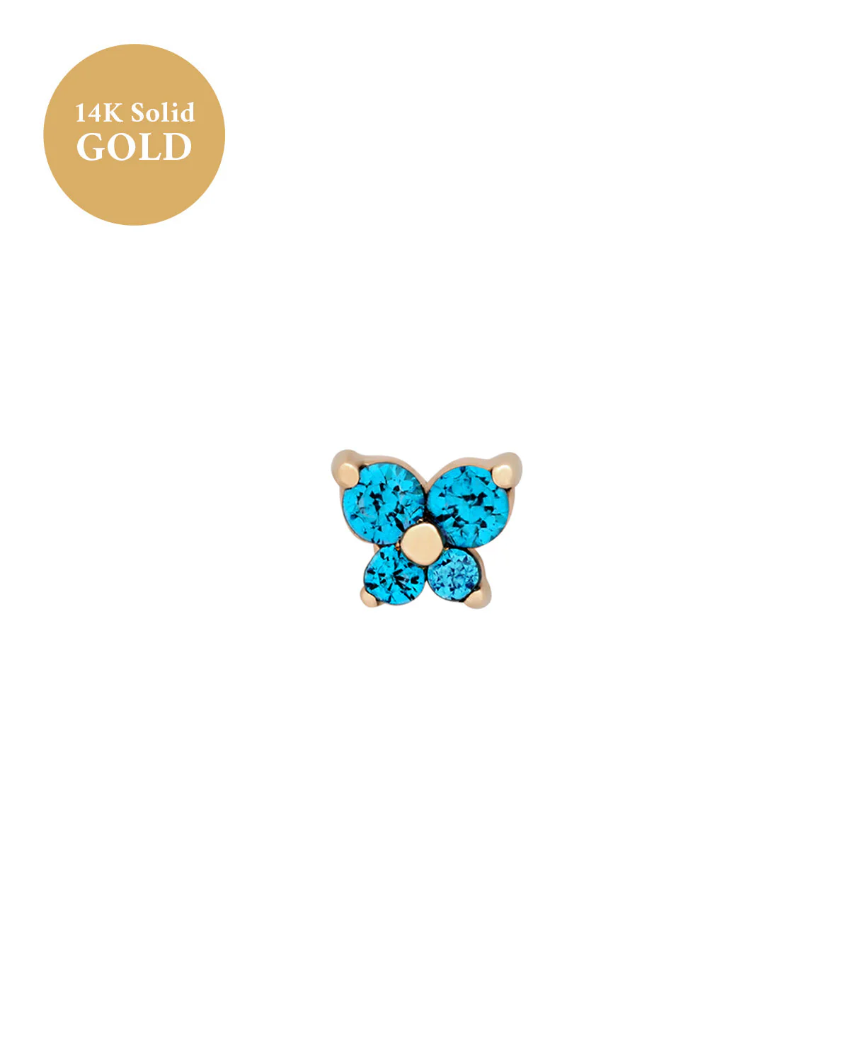 14K Solid Gold Cho Butterfly Single Stud - Image 10