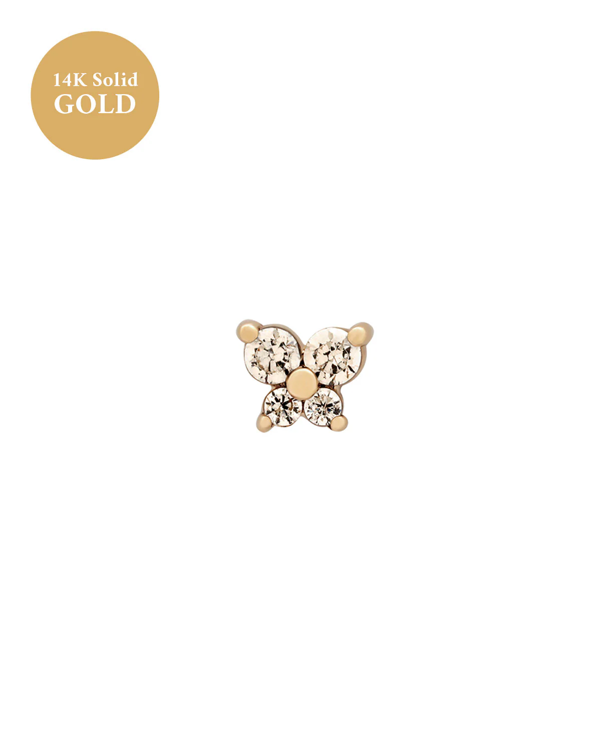 14K Solid Gold Cho Butterfly Single Stud - Image 17