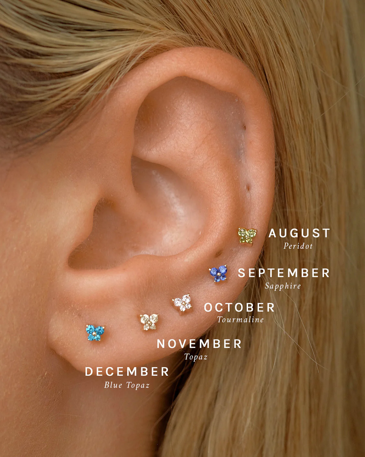 14K Solid Gold Cho Butterfly Single Stud - Image 3