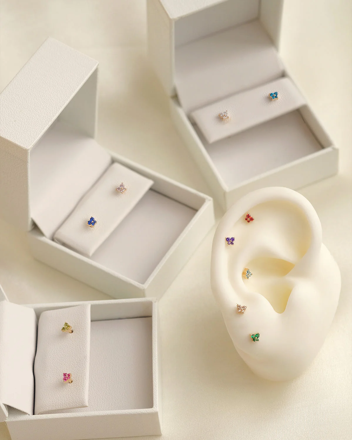 14K Solid Gold Cho Butterfly Single Stud - Image 6