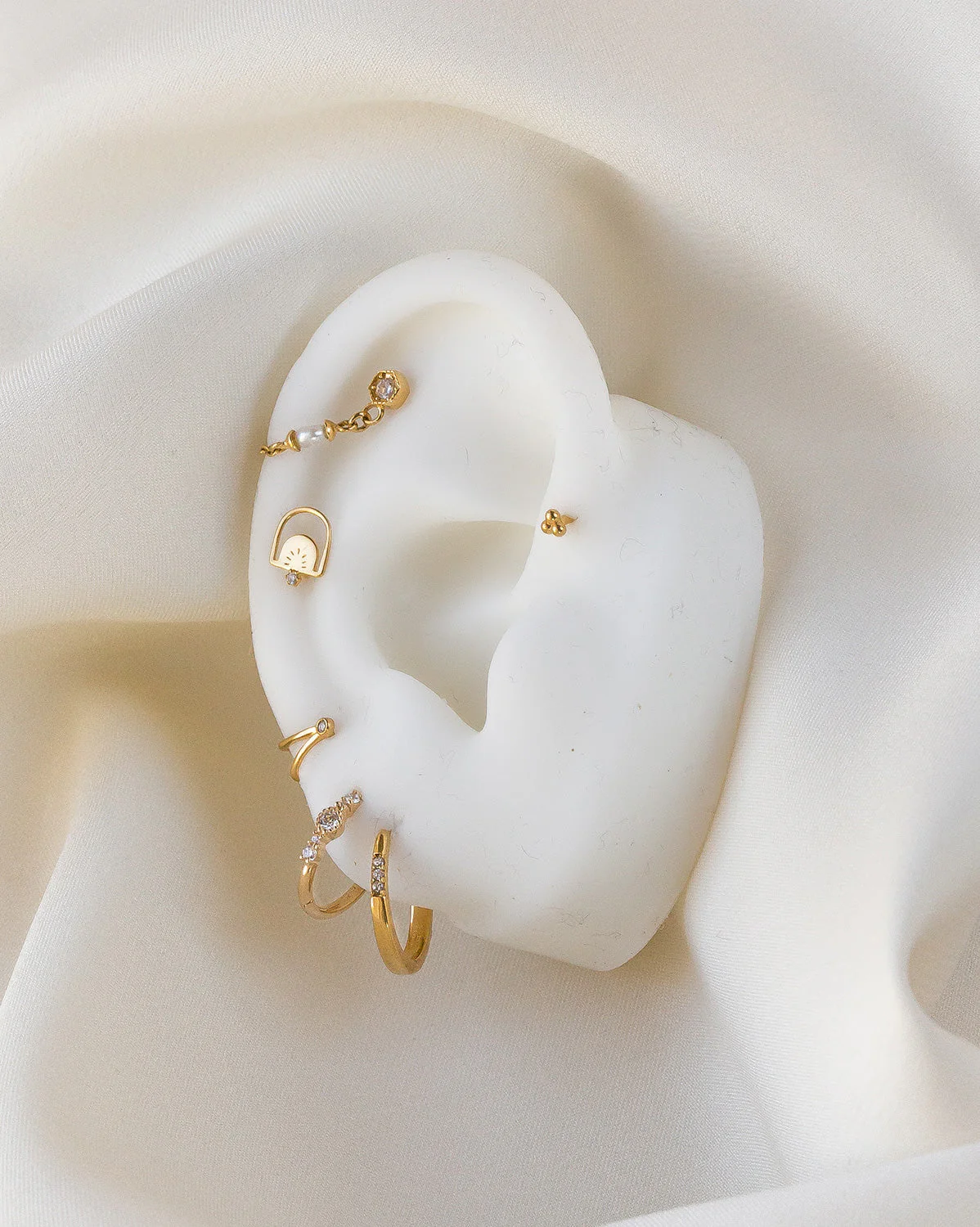 Solid Gold Delia Pearl Drop Stud - Image 3