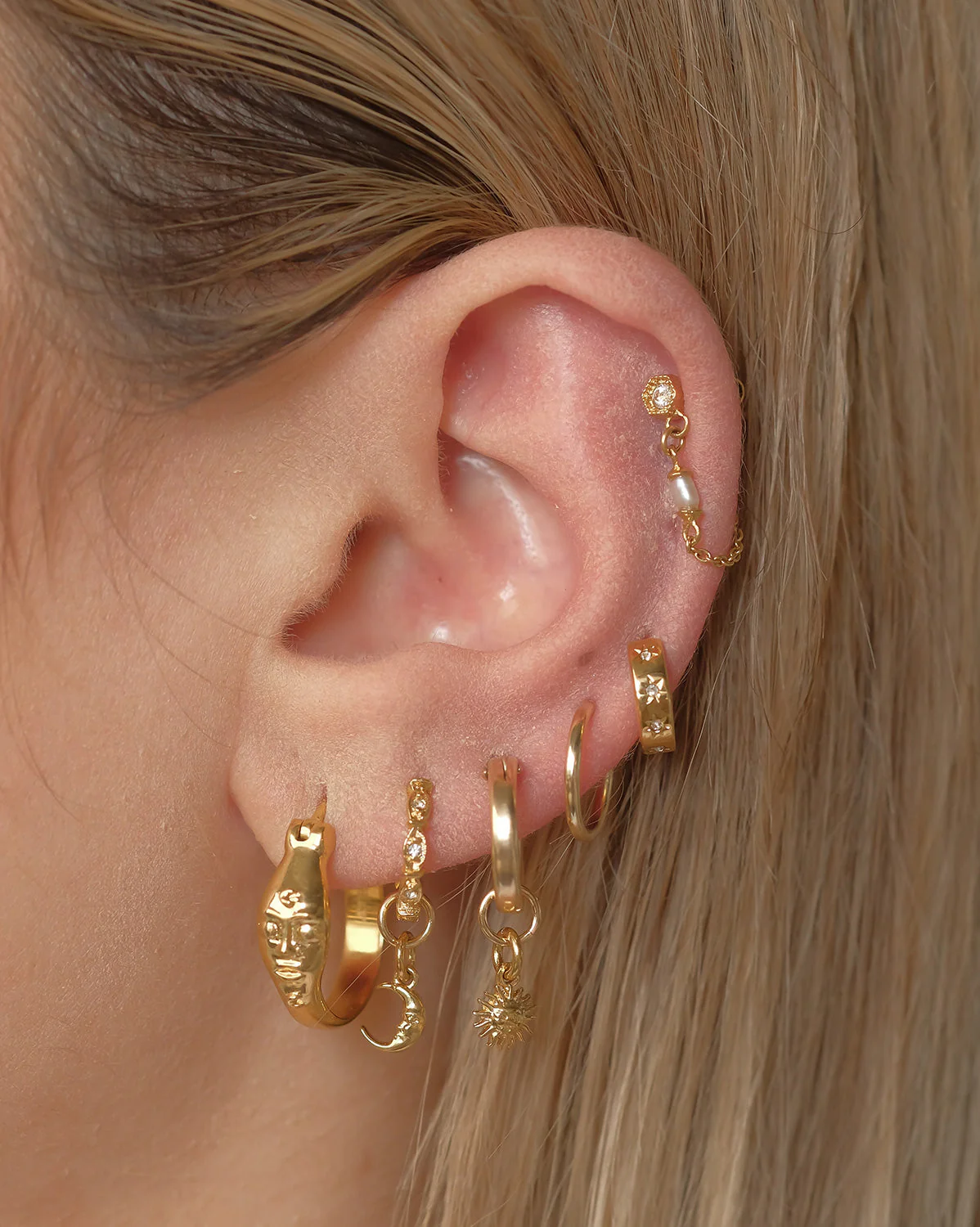 Solid Gold Delia Pearl Drop Stud - Image 6
