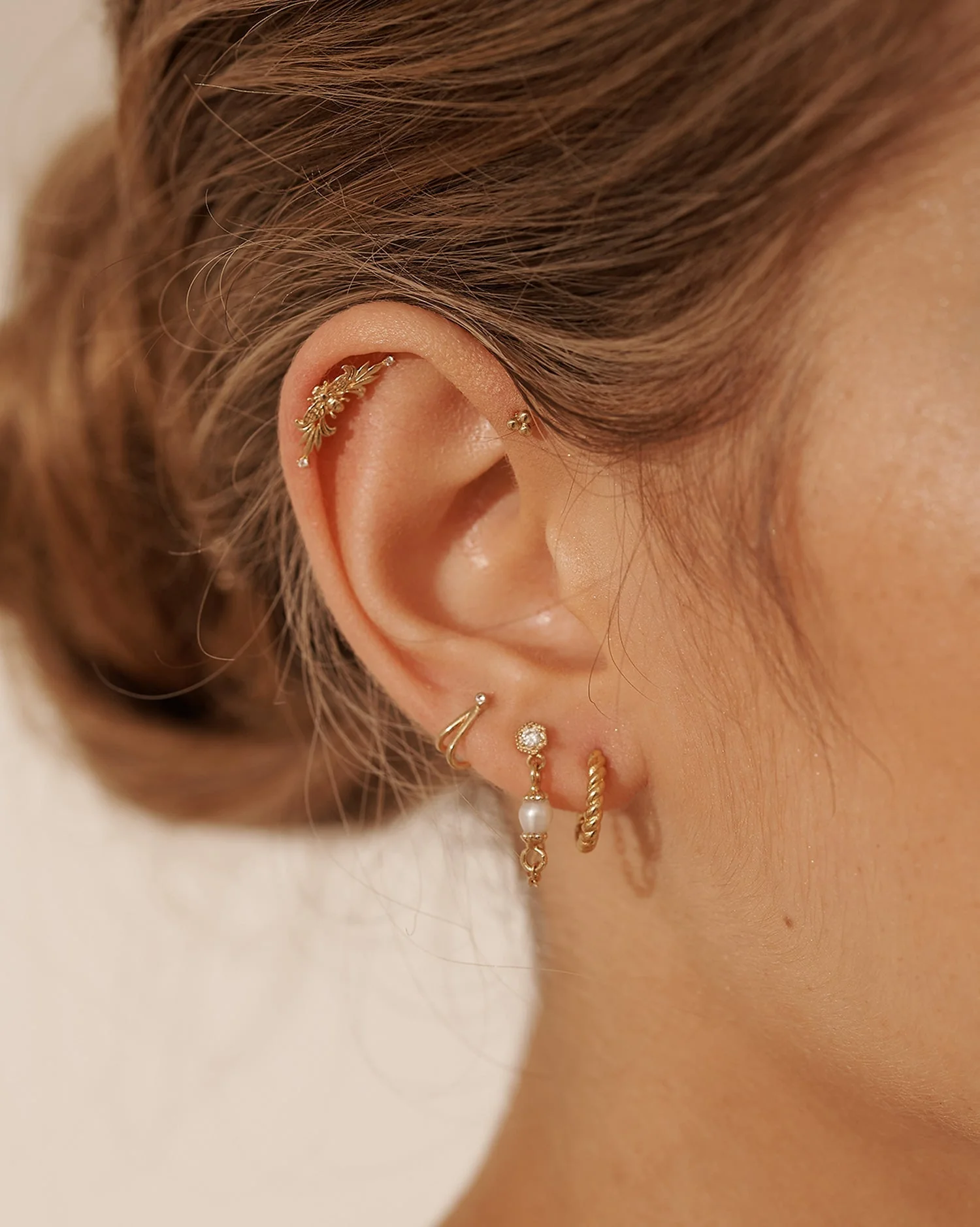 14K Solid Gold Faye Wishbone Single Stud - Image 6