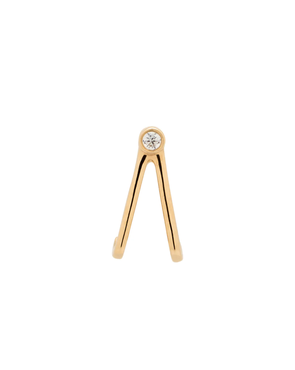 14K Solid Gold Faye Wishbone Single Stud - Image 7