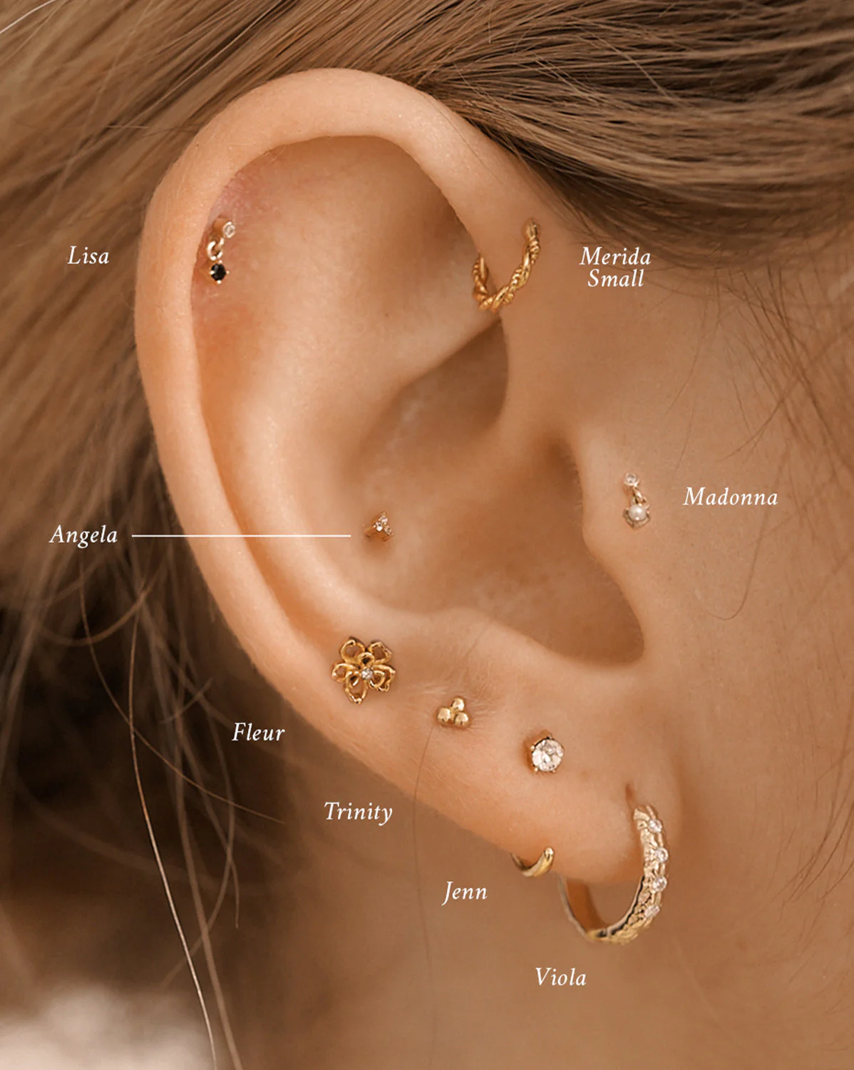 14K Solid Gold Lisa Tiny Onyx Stud - Image 5
