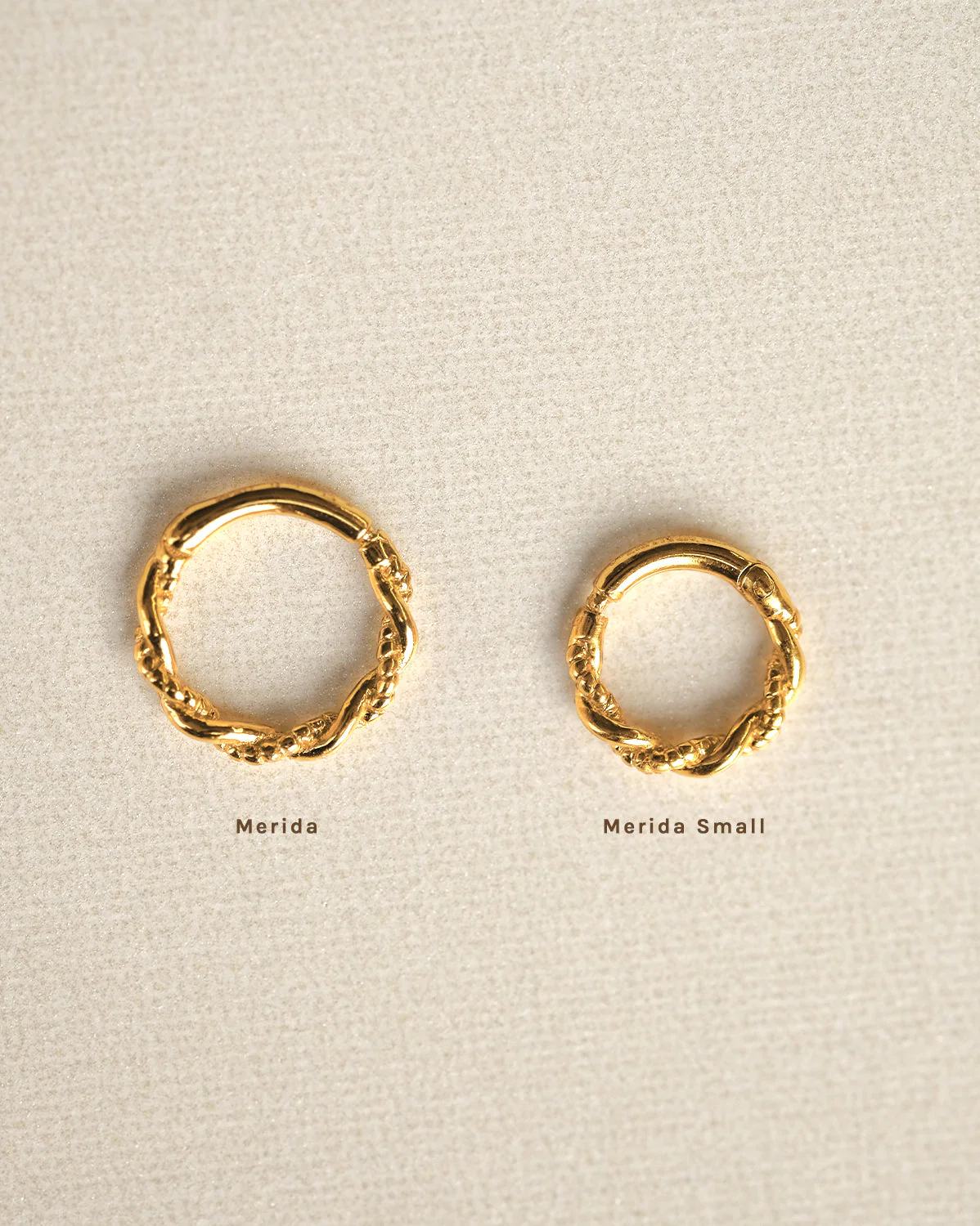 14K Solid Gold Merida Small Curled Hoop - Image 7