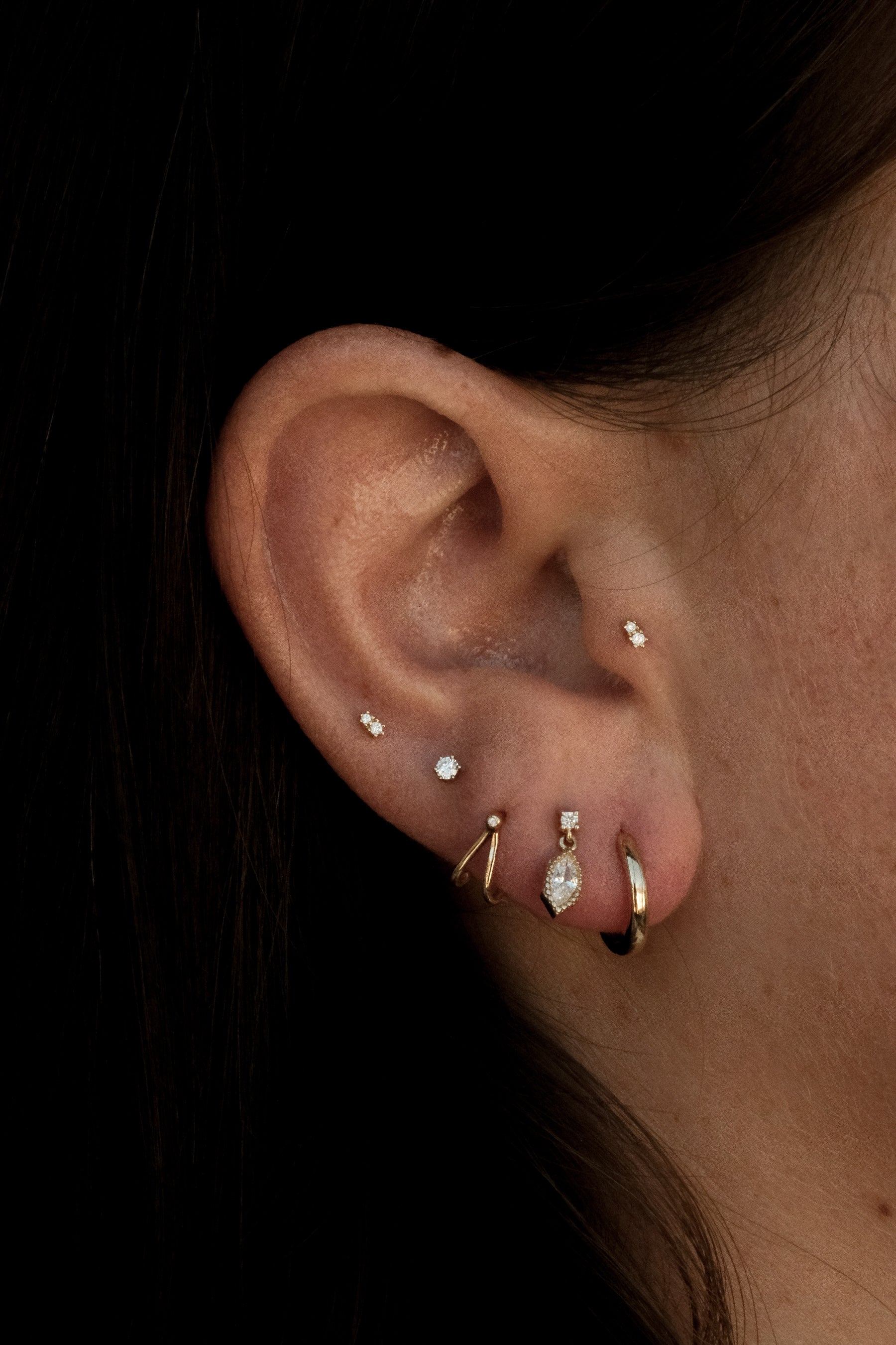 14K Solid Gold Petite Piercing Stud - Image 3