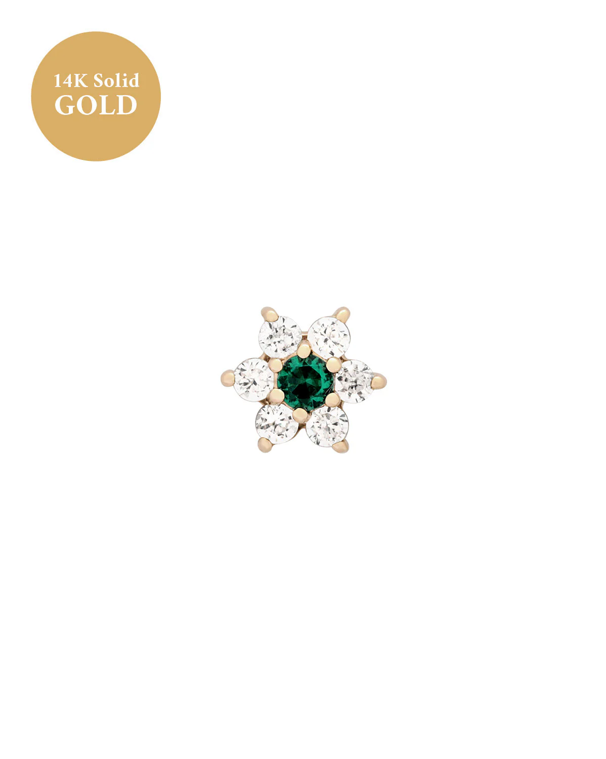 14K Solid Gold Ren Lotus Single Stud - Image 11