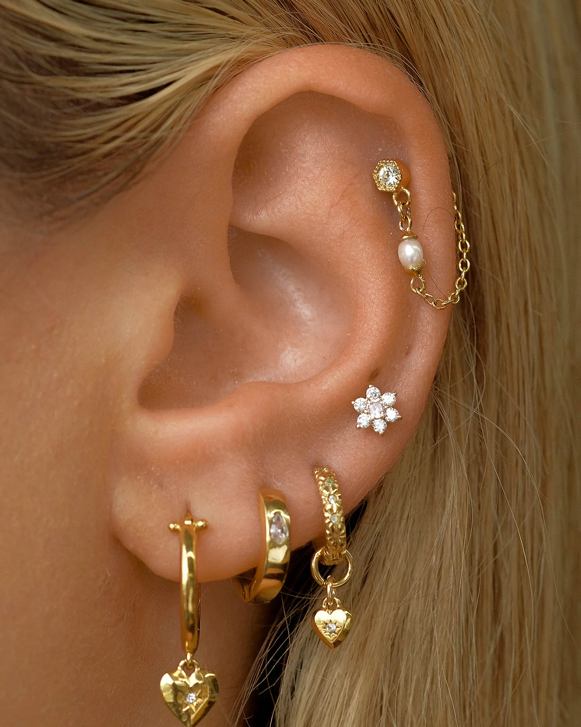 14K Solid Gold Ren Lotus Single Stud - Image 18