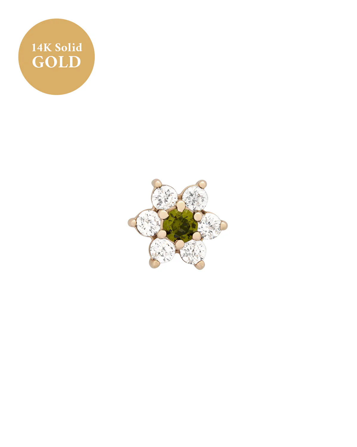 14K Solid Gold Ren Lotus Single Stud - Image 4