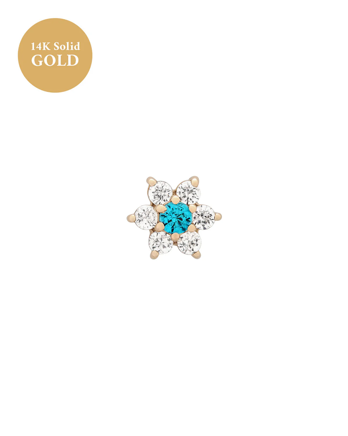14K Solid Gold Ren Lotus Single Stud - Image 5