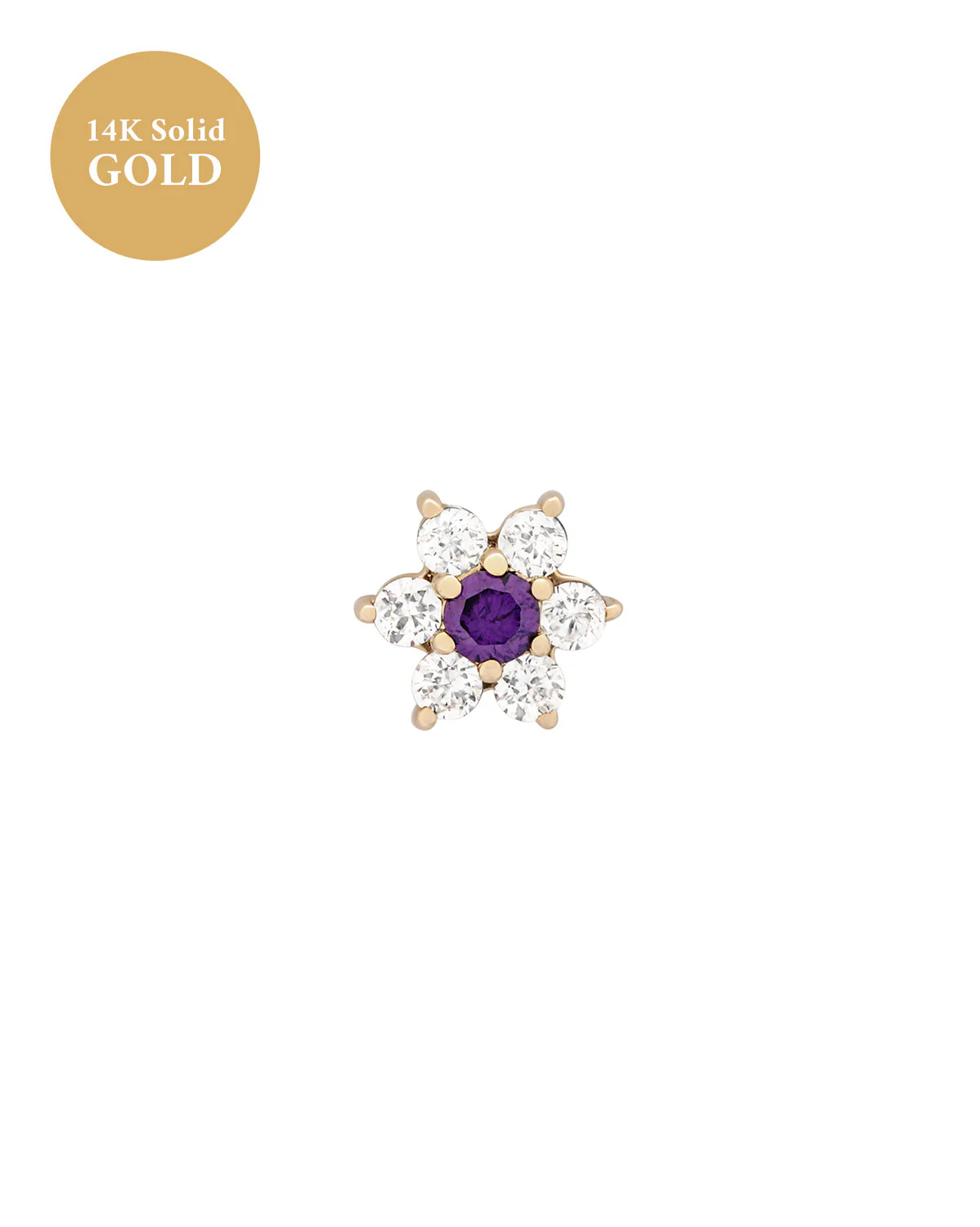 14K Solid Gold Ren Lotus Single Stud - Image 6