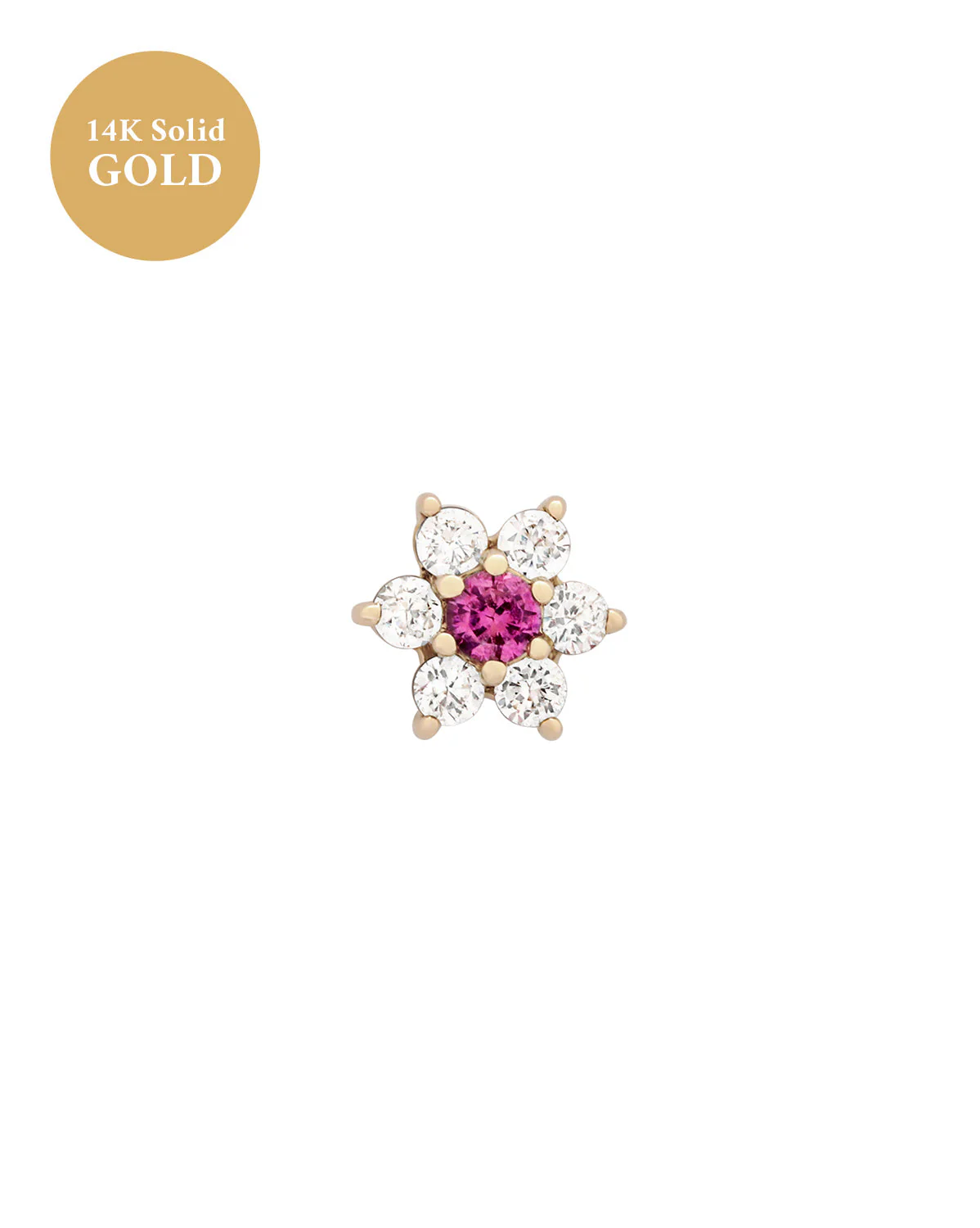 14K Solid Gold Ren Lotus Single Stud - Image 9