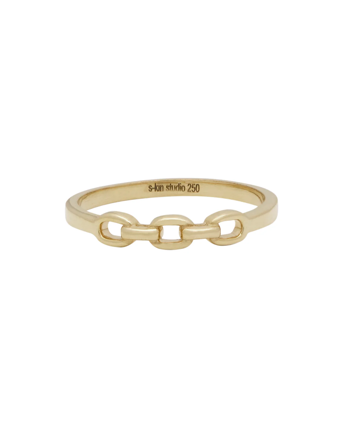 6K Solid Gold Trio Chain Ring
