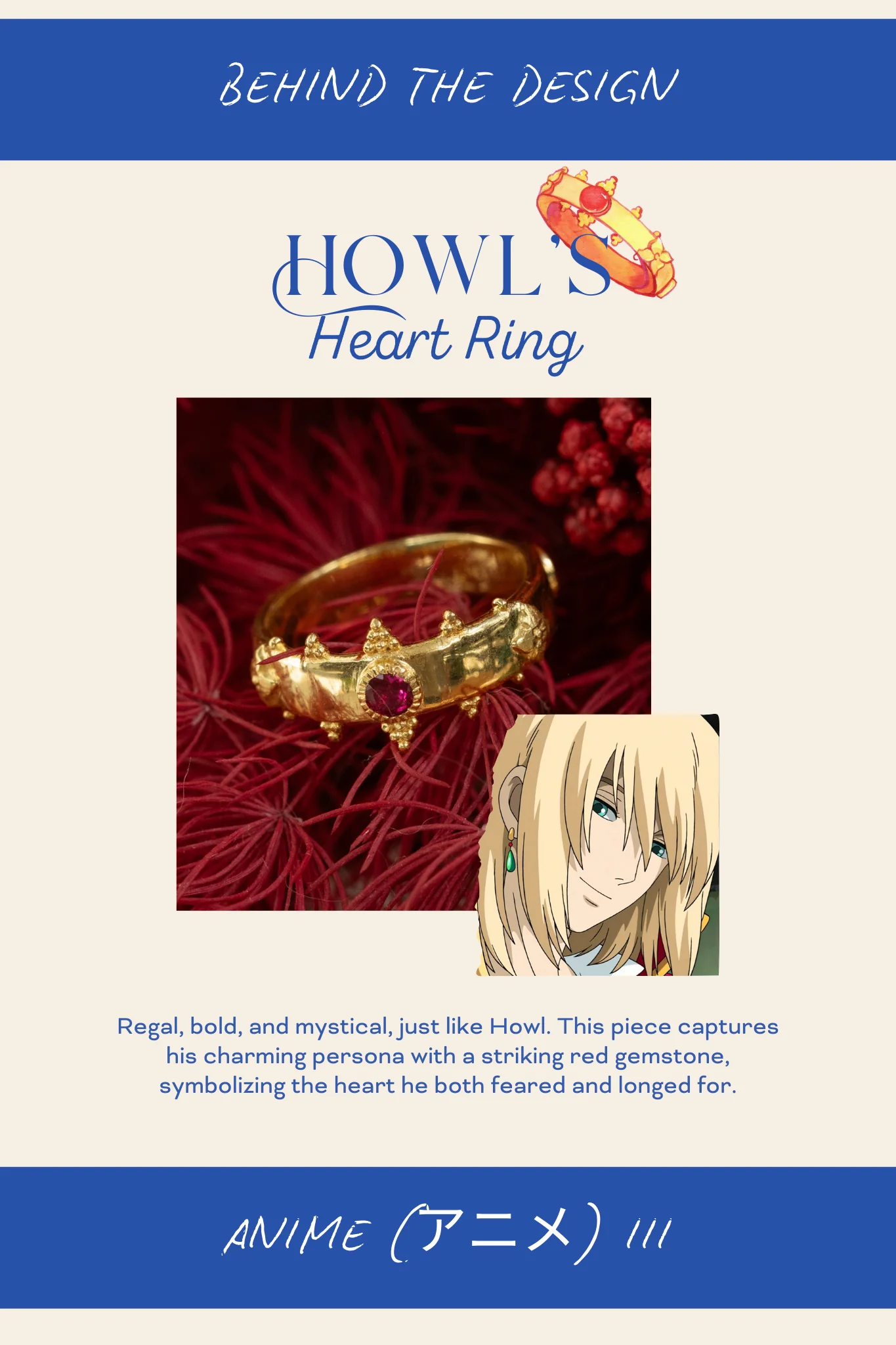 Solid Gold Howl Crown Ring US 7 (Ready to ship) - Image 6
