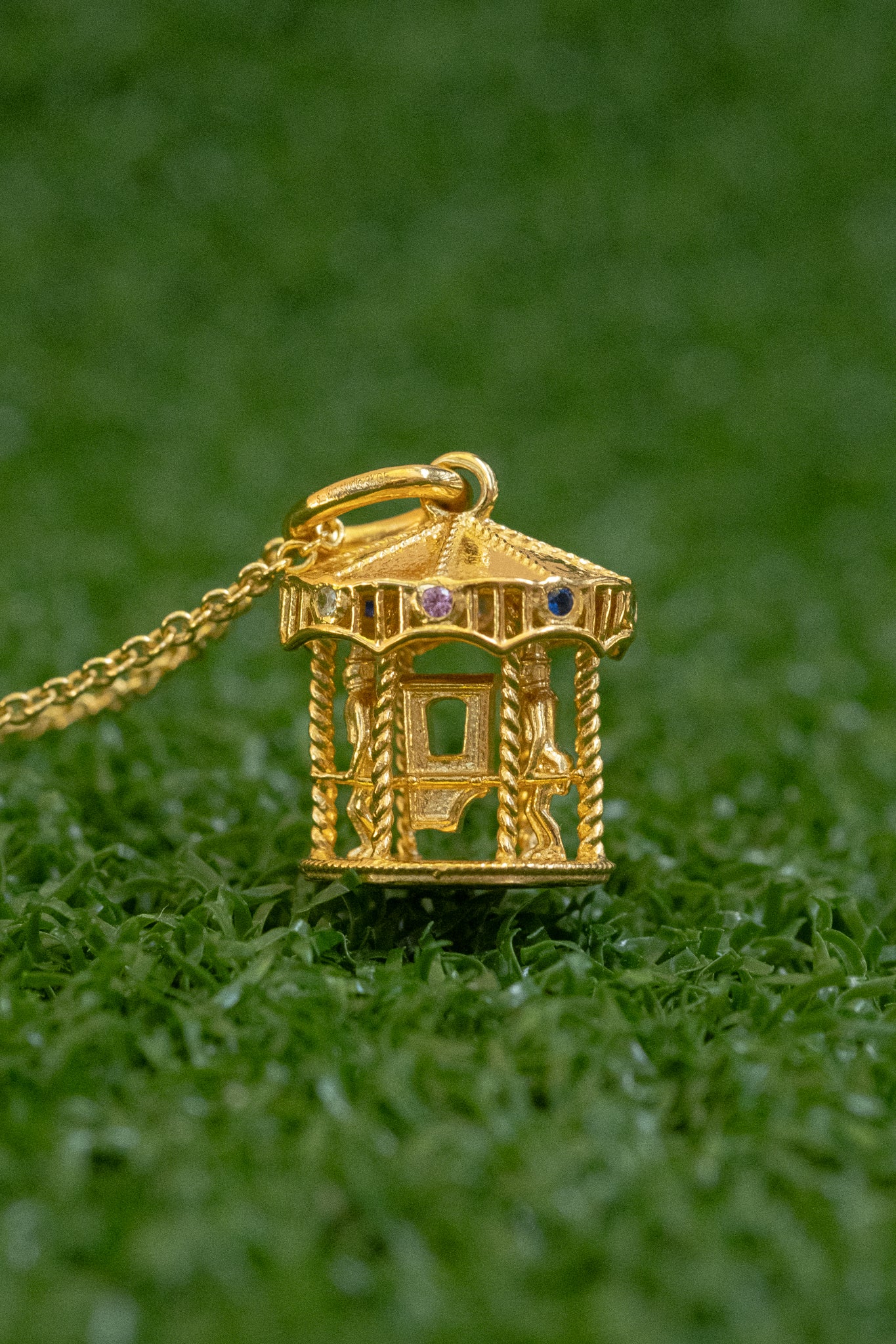 Solid Gold Merry Go Round Pendant (Ready to ship) - Image 2