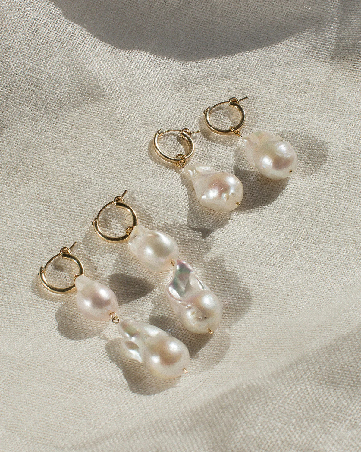 Aphrodite Baroque Pearl Earrings (Double Pearl) - Image 5