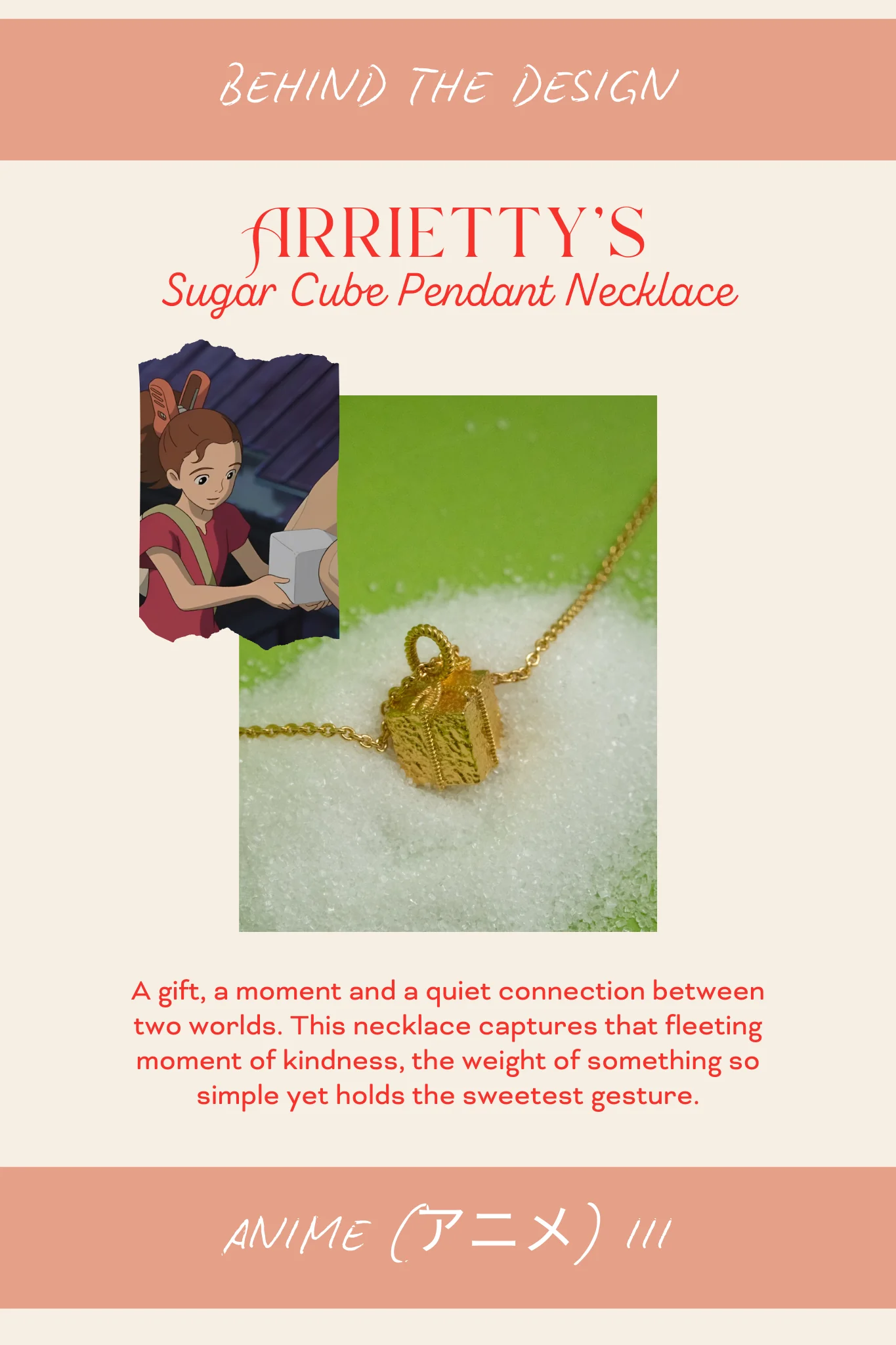Solid Gold Arriety Sugar Cube Pendant (Ready to ship) - Image 6