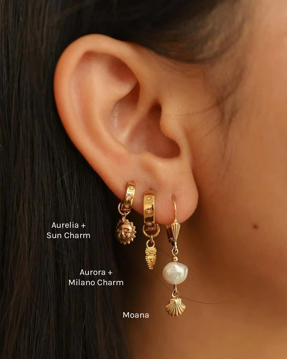 Aurelia Gemstone Huggie Hoops - Image 3