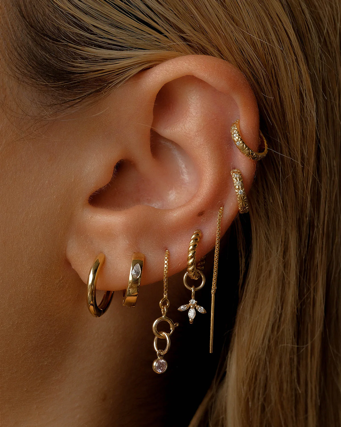 Bella Twist Huggie Hoops - Sterling Silver - Image 4