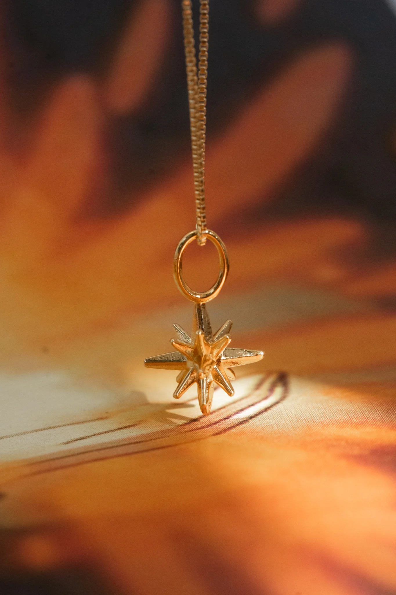 Solid Gold Calcifer Star-form Pendant - Image 2