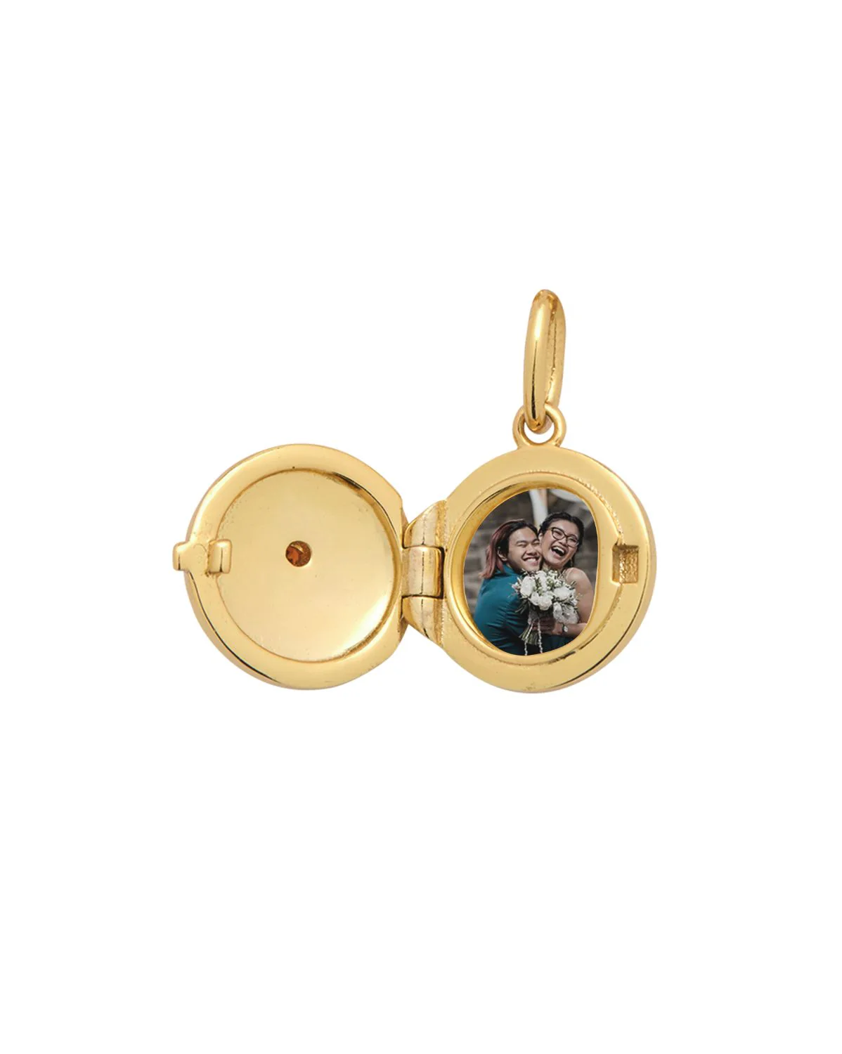 Carla Bow Engravable Locket Pendant - 9k Solid Gold - Image 6