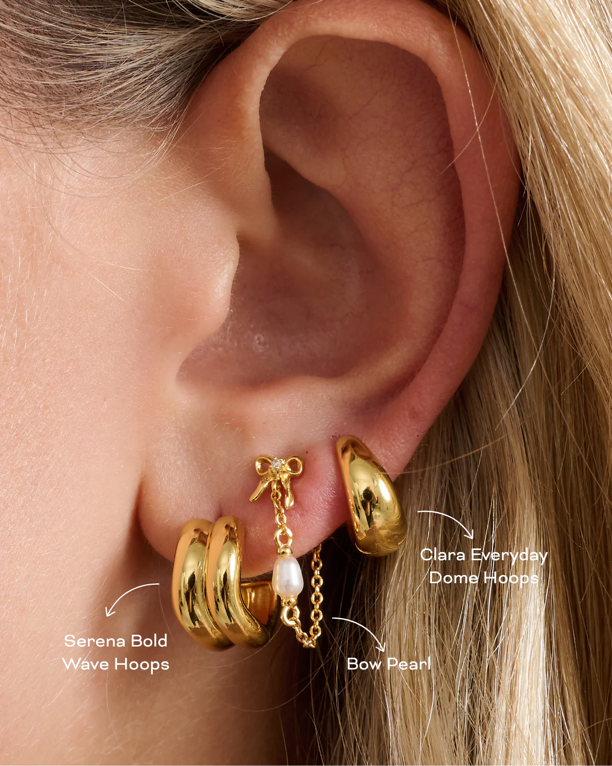 Serena Bold Wave Hoops - Image 4