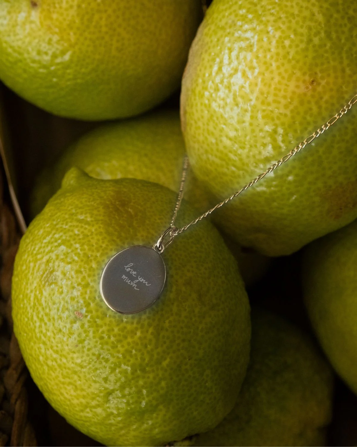 Custom Engraved Oval Necklace - Sterling Silver - Image 2