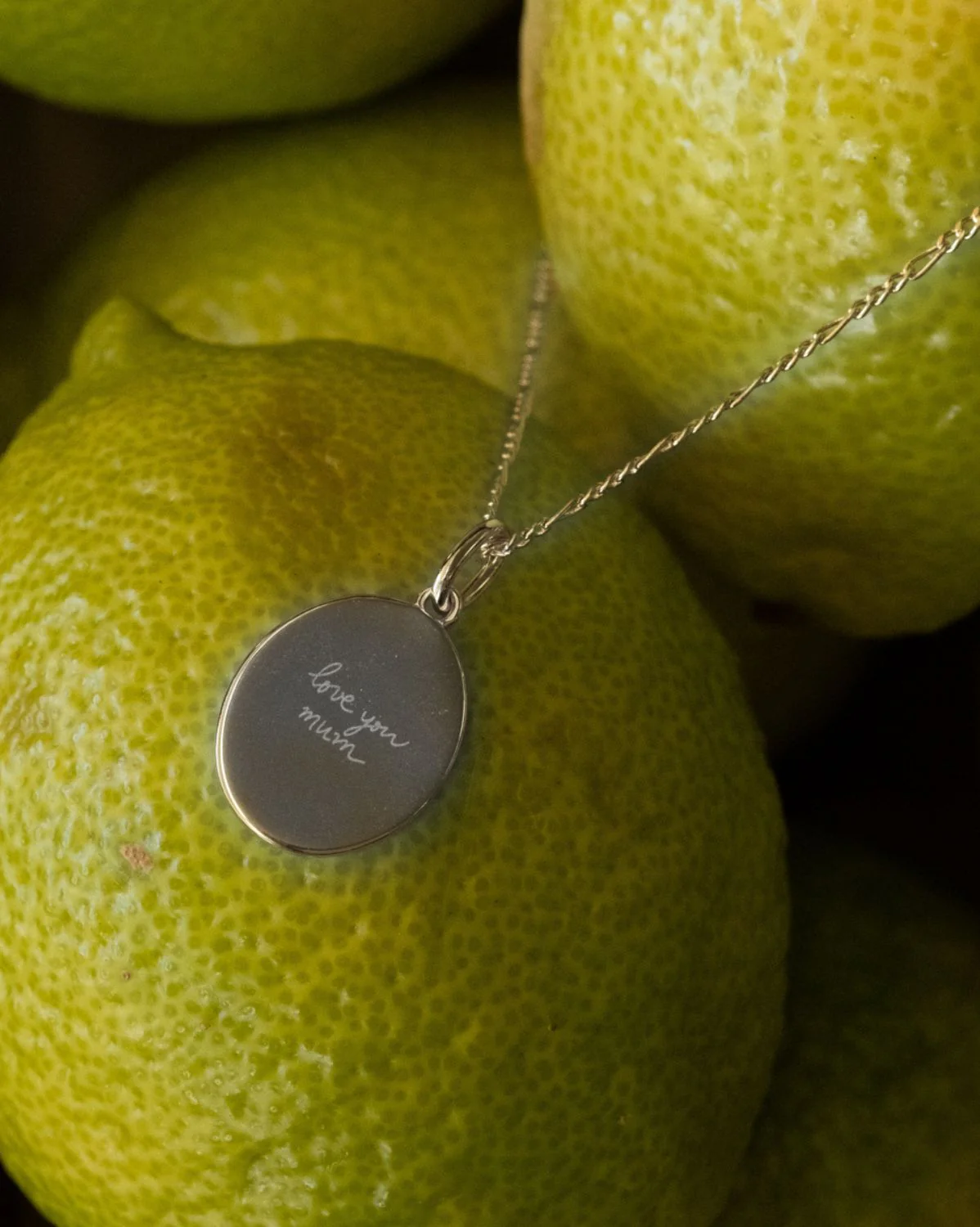 Custom Engraved Oval Necklace - Sterling Silver - Image 6