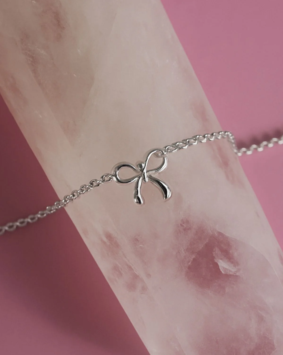 Dainty Bow Bracelet - Sterling Silver - Image 6