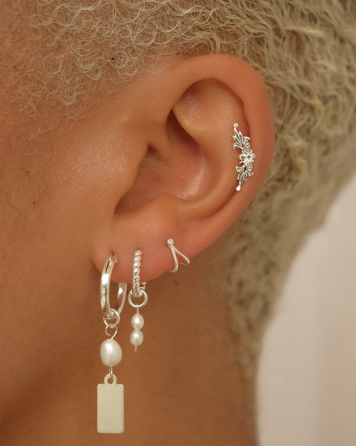 Faye Wishbone Single Stud - Sterling Silver - Image 2