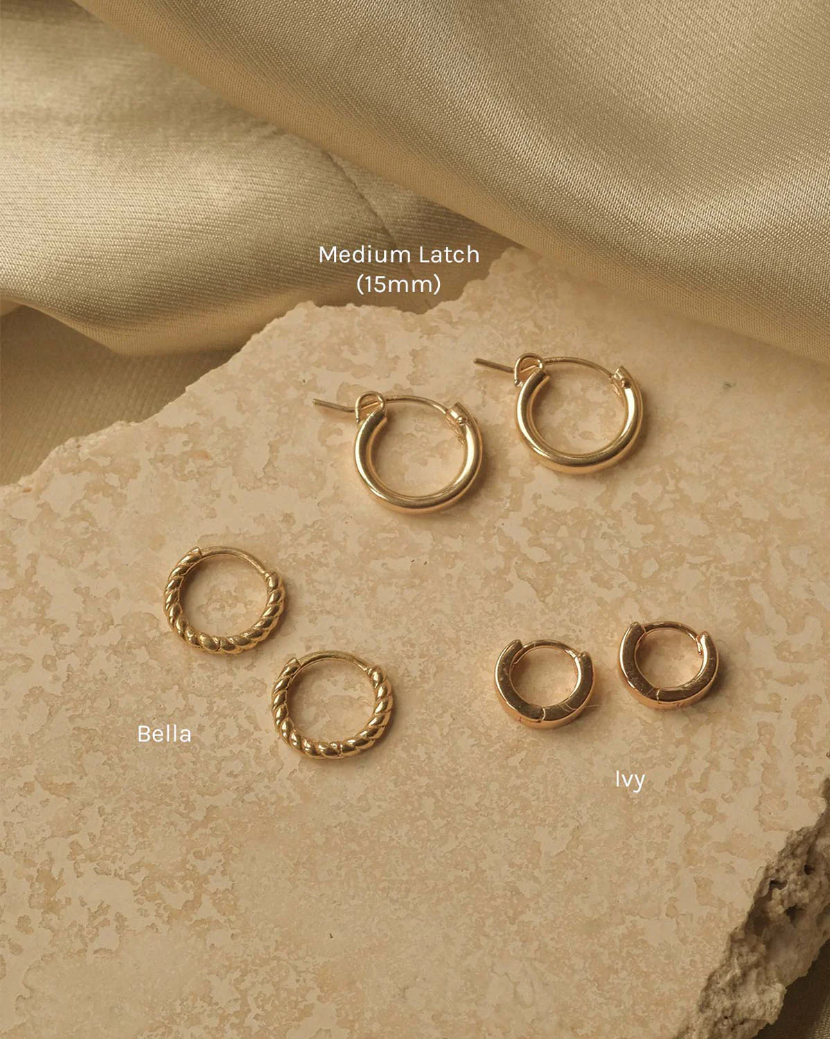 Gold Ivy Huggie Hoops - Image 5