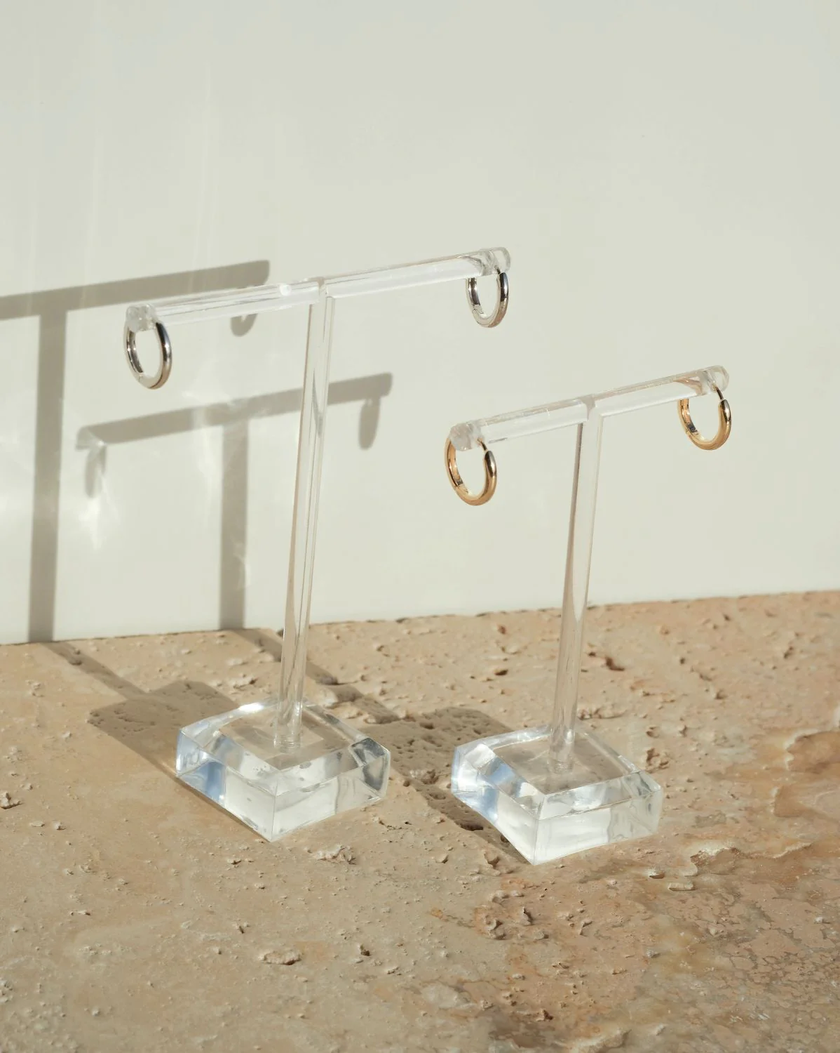 Grace Small Solid Gold Hoops - White Gold - Image 4