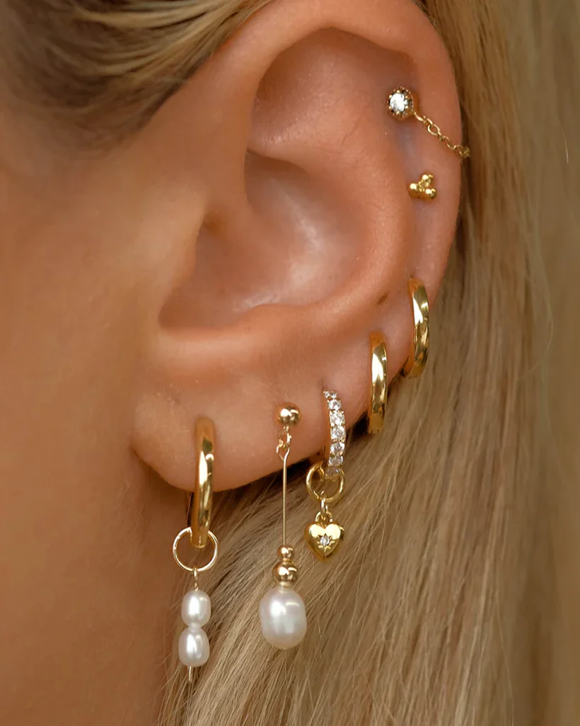Grace Small Solid Gold Hoops - White Gold - Image 9