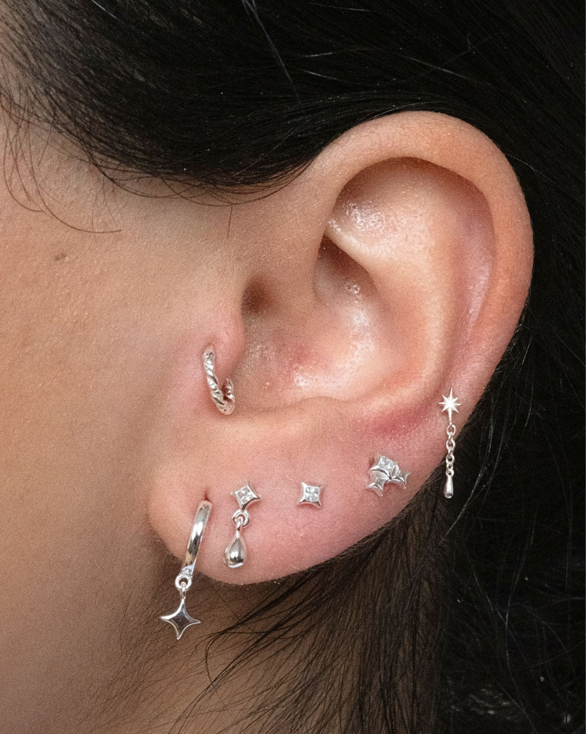 Hoshi Starburst Chain Stud - Sterling Silver - Image 6
