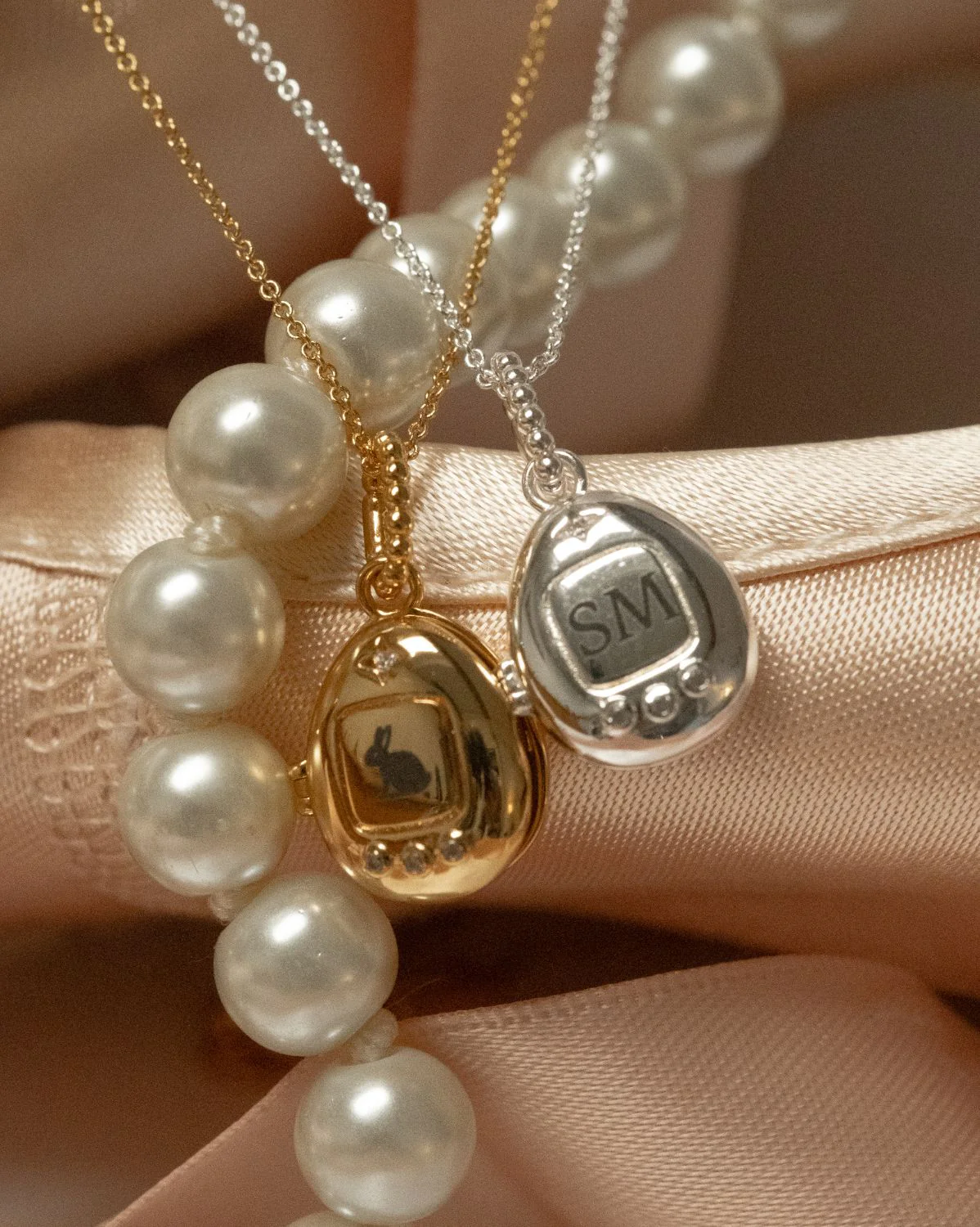 Pixel Engravable Locket Necklace - Sterling Silver - Image 4