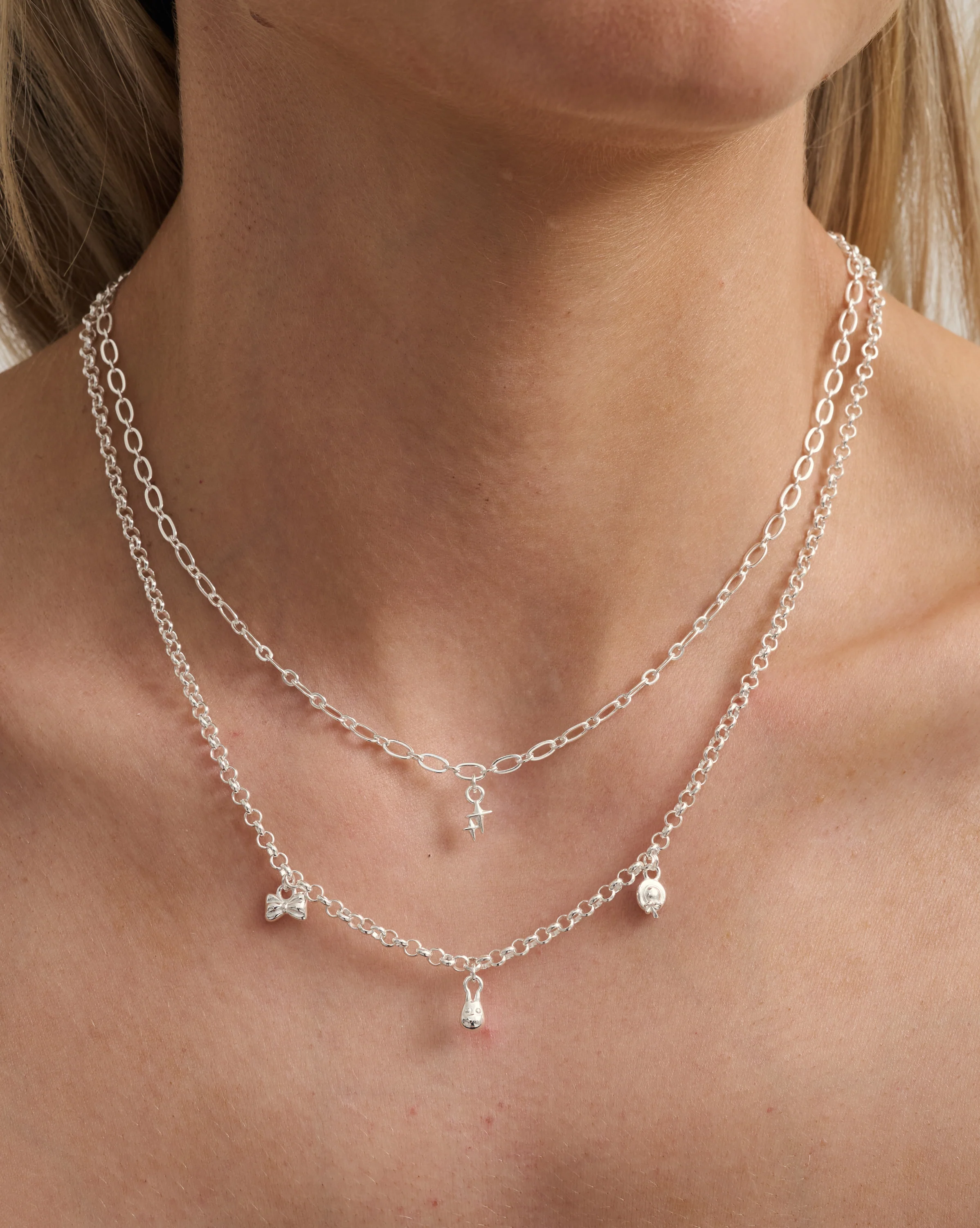 Rolo Charm Necklace - Sterling Silver - Image 9