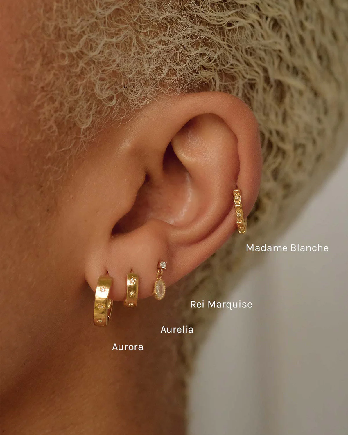 Solid Gold Aurelia Gemstone Huggie Hoops - Image 3