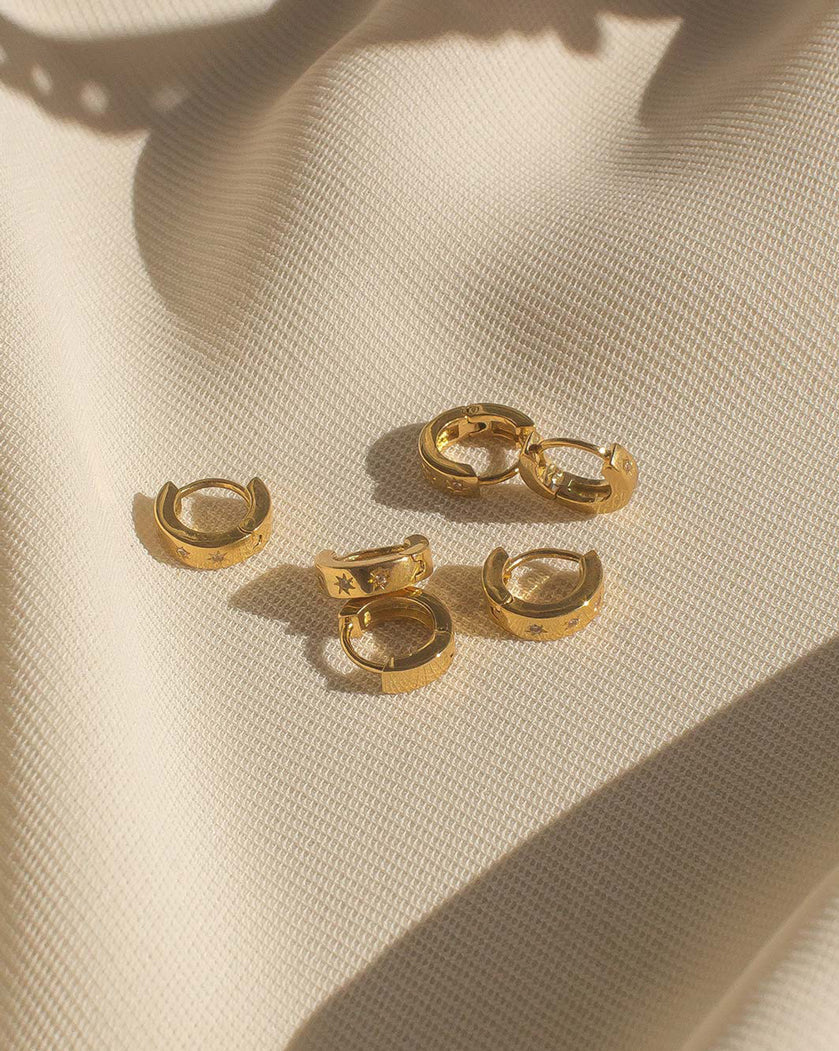 Solid Gold Aurelia Gemstone Huggie Hoops - Image 7