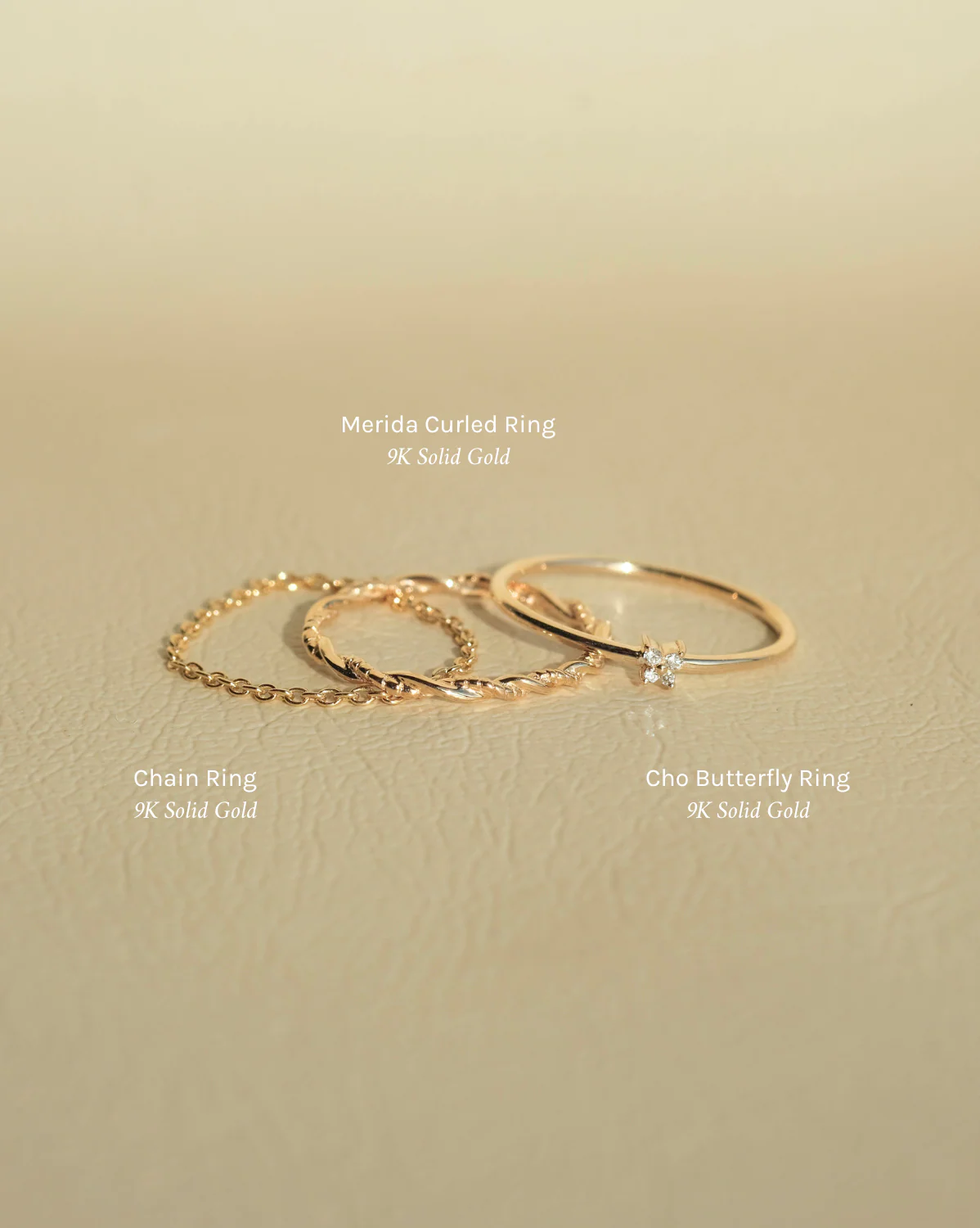 Solid Gold Minimal Chain Ring - Image 8