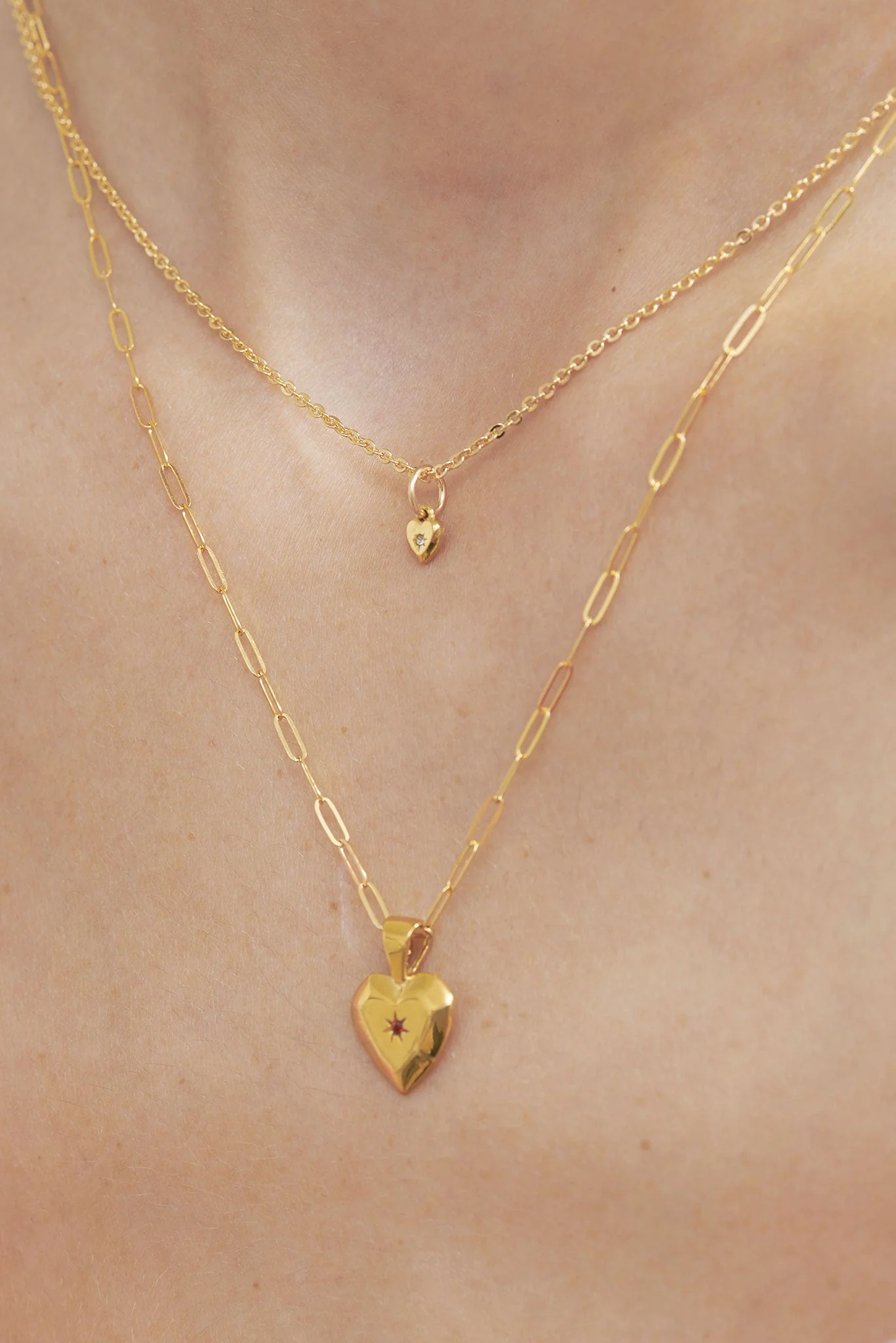 Solid Gold Mini Heart Necklace - Image 5