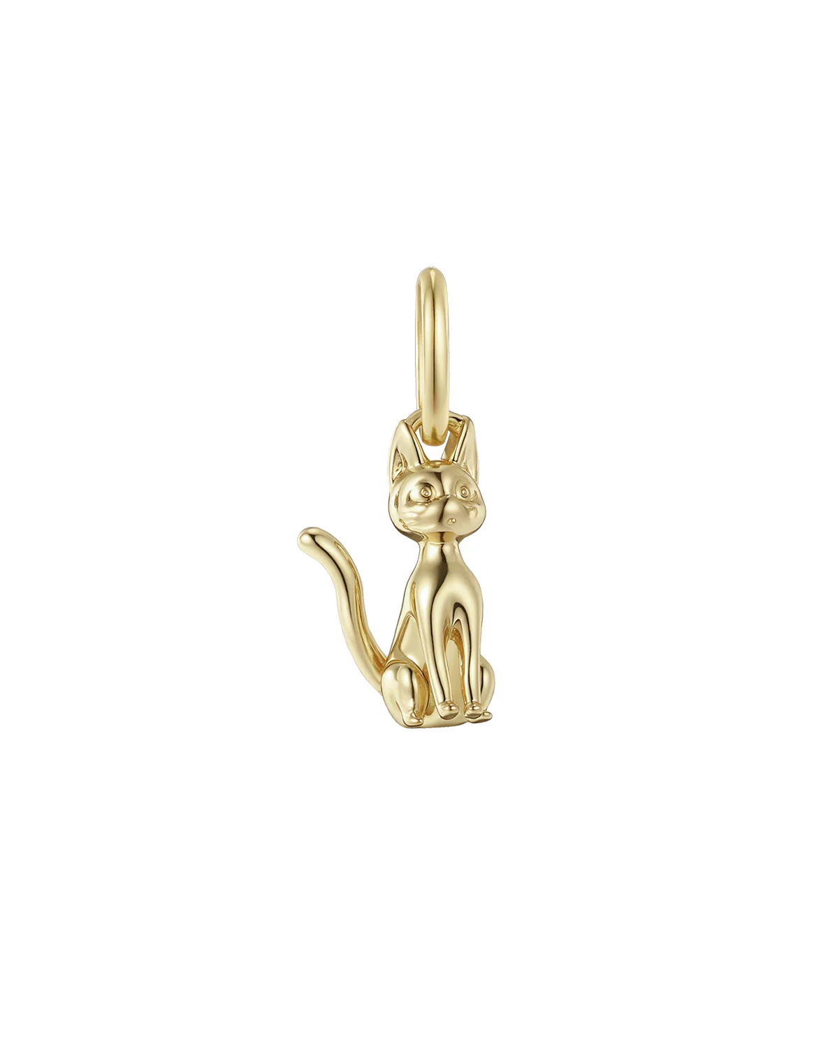 Solid Gold Sitting Jiji Cat Charm