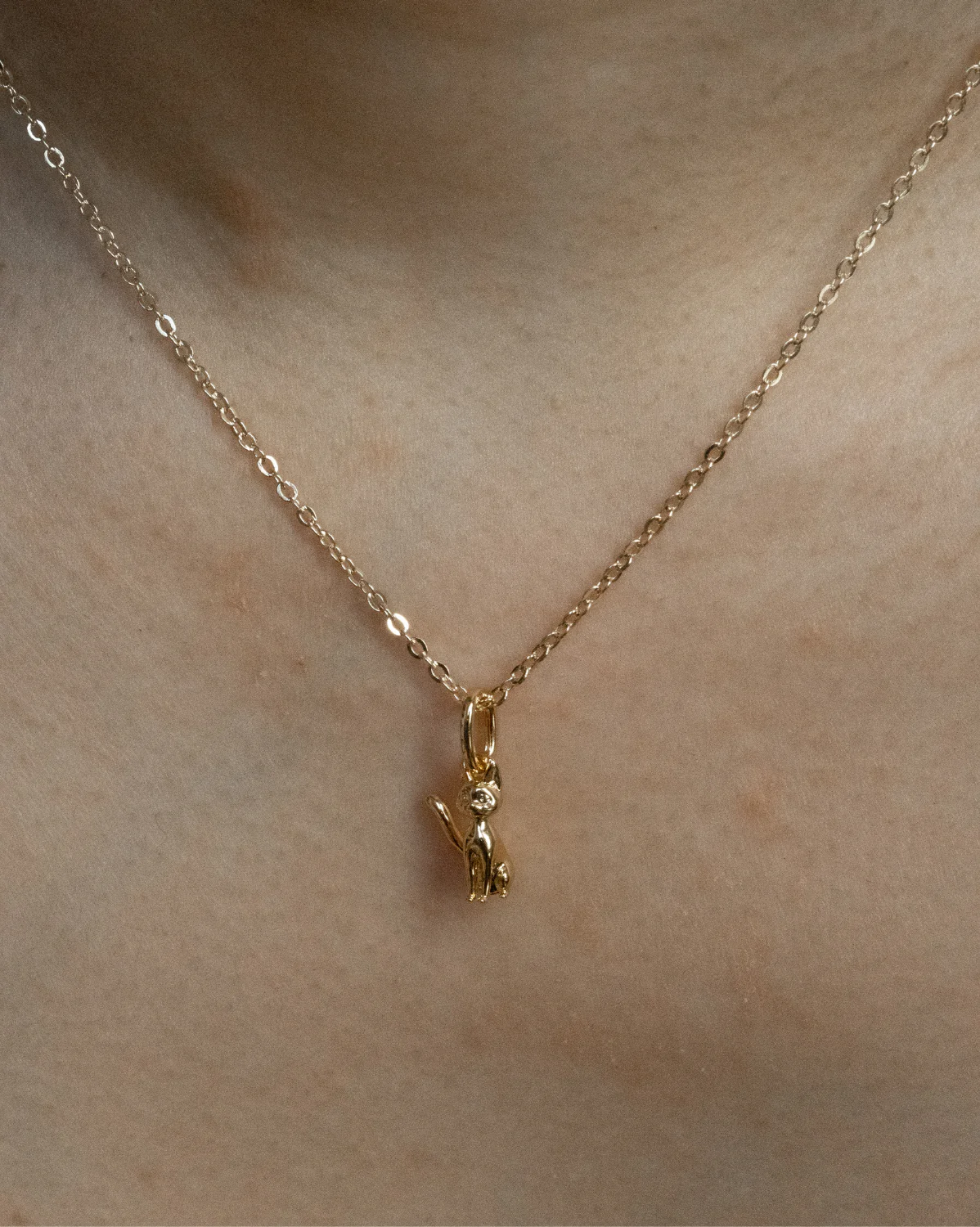 Solid Gold Sitting Jiji Cat Charm - Image 8