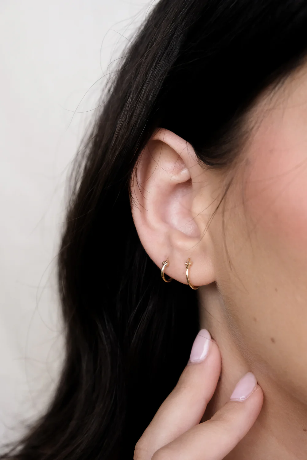 Solid Gold Slim Latch Hoops - 12mm - Image 7