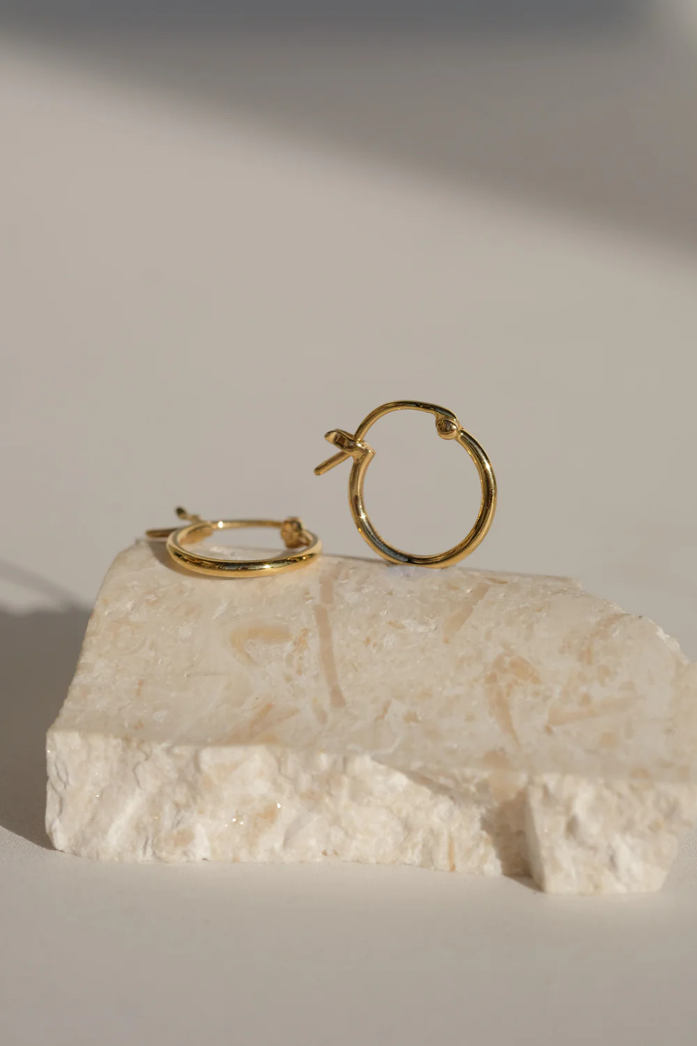 Solid Gold Slim Latch Hoops - 9mm - Image 3