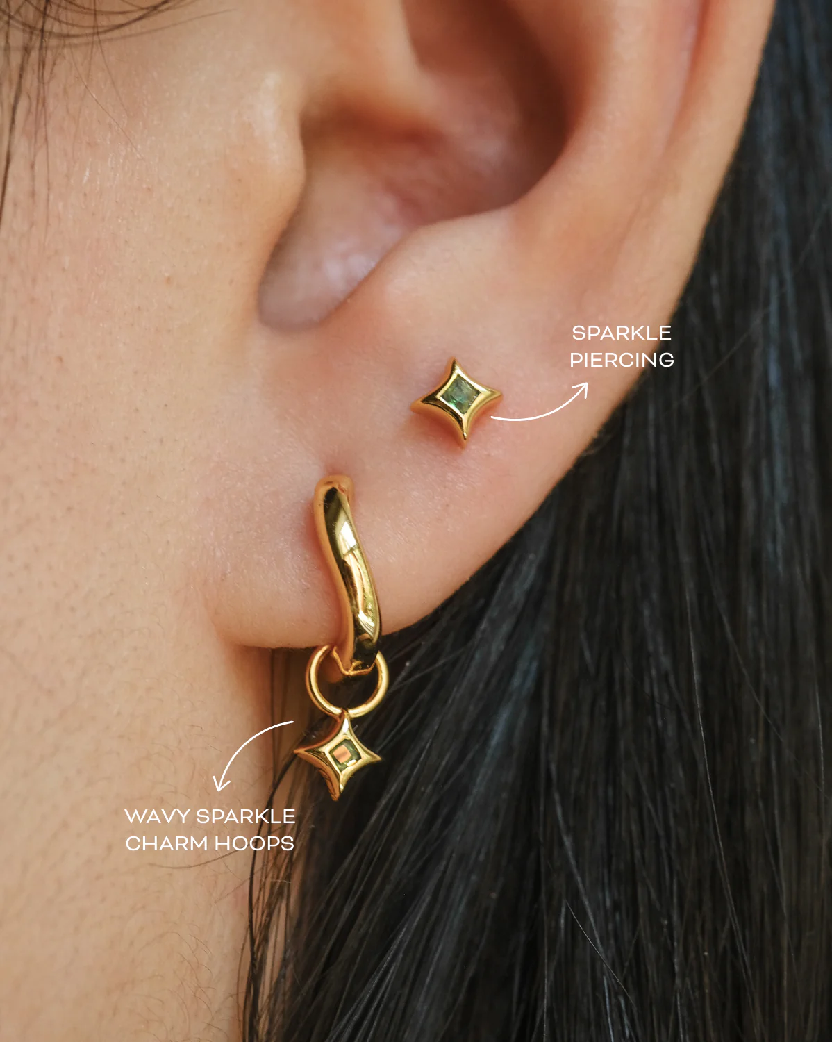 Sparkle Piercing - Emerald CZ (May) - Image 4