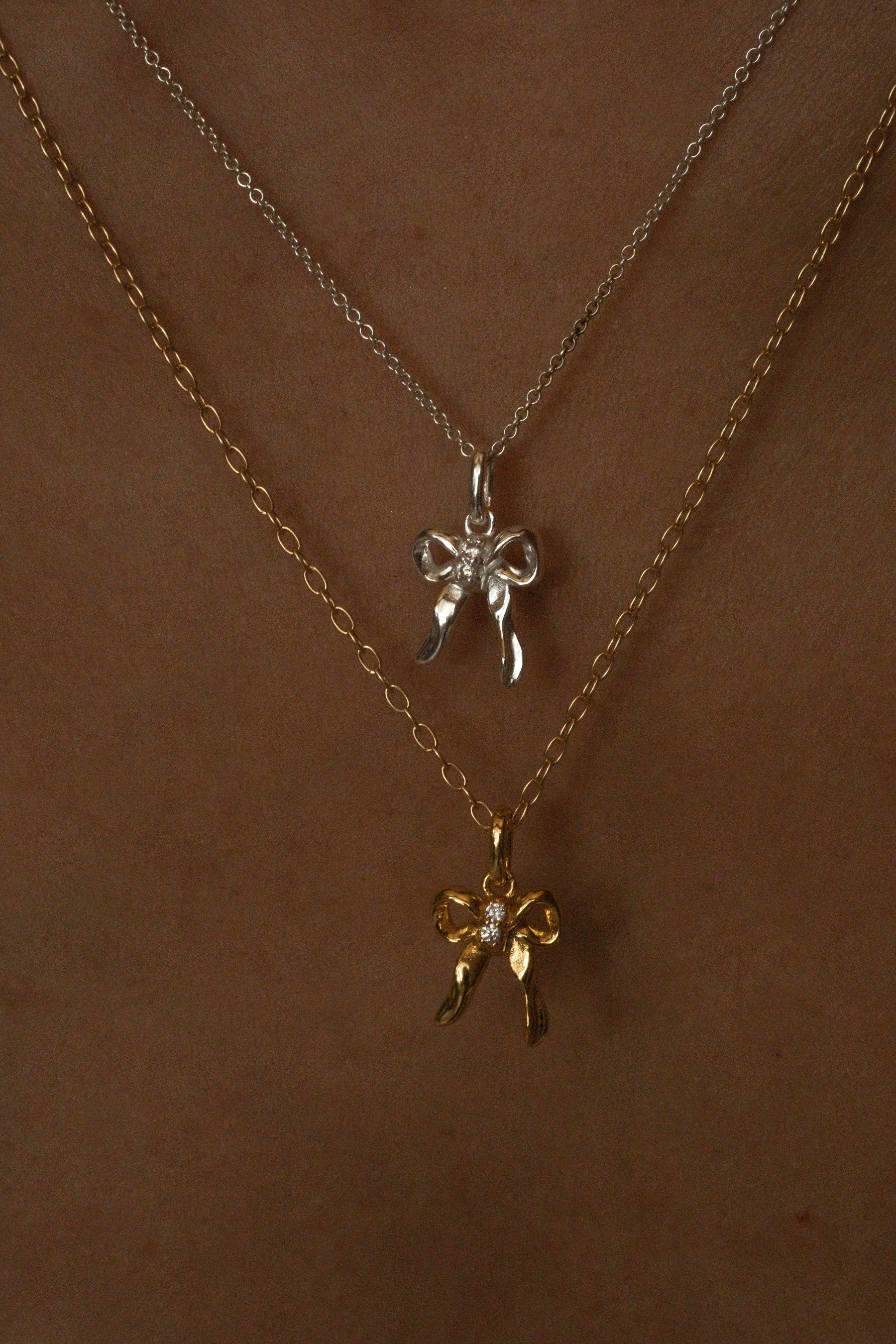 Take A Bow Pendant Necklace - Sterling Silver - Image 4